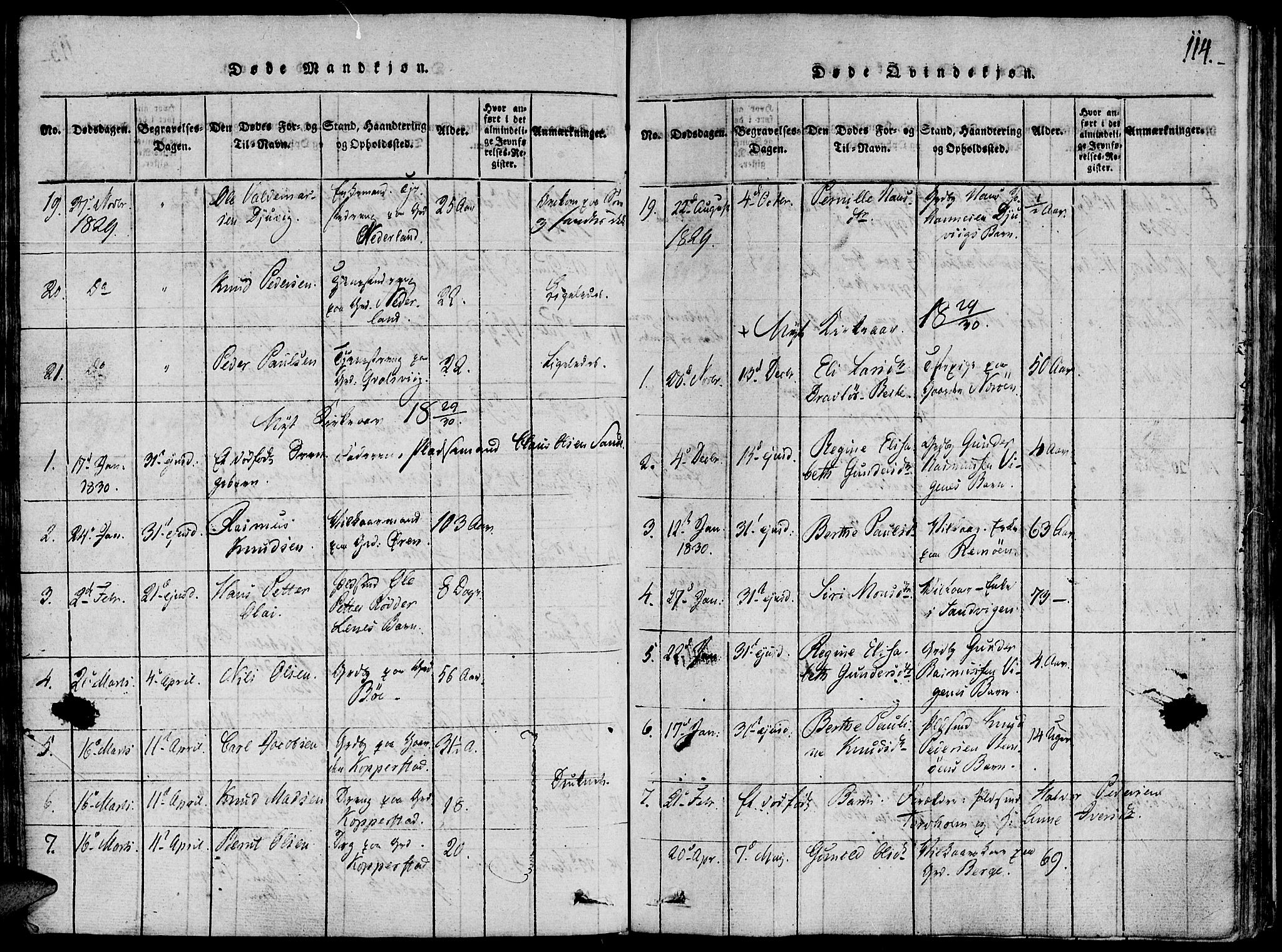 Ministerialprotokoller, klokkerbøker og fødselsregistre - Møre og Romsdal, SAT/A-1454/507/L0069: Parish register (official) no. 507A04, 1816-1841, p. 114