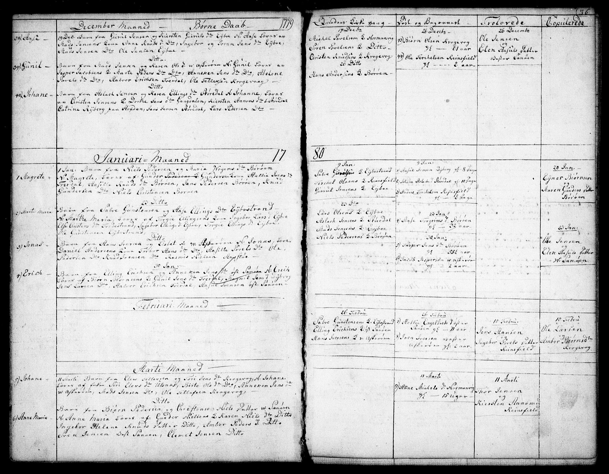 Dypvåg sokneprestkontor, AV/SAK-1111-0007/F/Fb/Fba/L0007: Parish register (copy) no. B 7, 1762-1810, p. 36