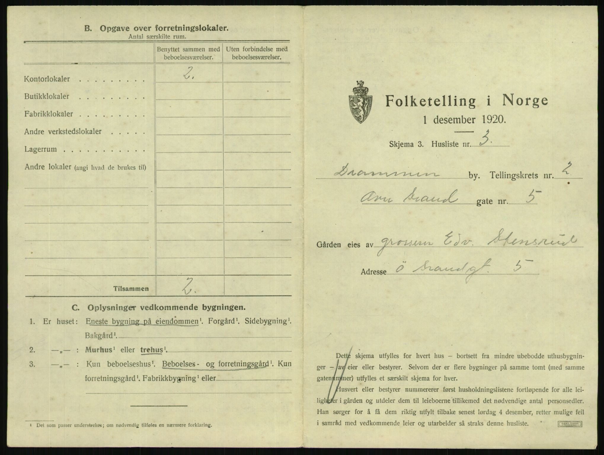 SAKO, 1920 census for Drammen, 1920, p. 712