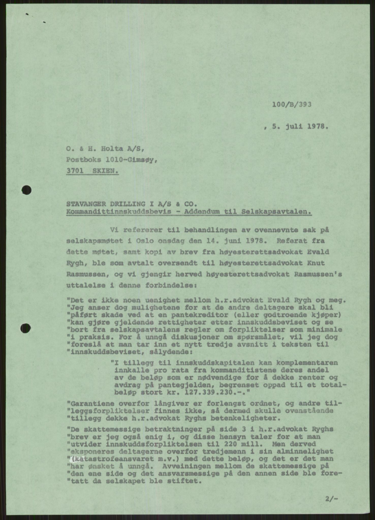 Pa 1503 - Stavanger Drilling AS, SAST/A-101906/D/L0005: Korrespondanse og saksdokumenter, 1974-1985, p. 588