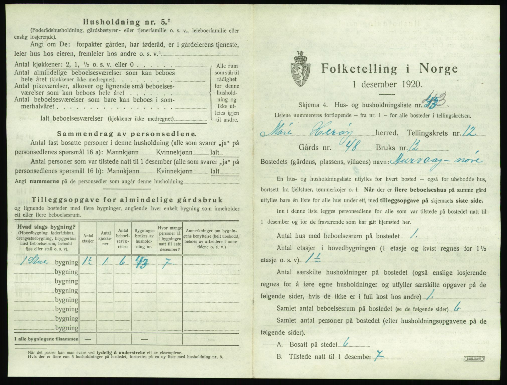 SAT, 1920 census for Herøy (MR), 1920, p. 999