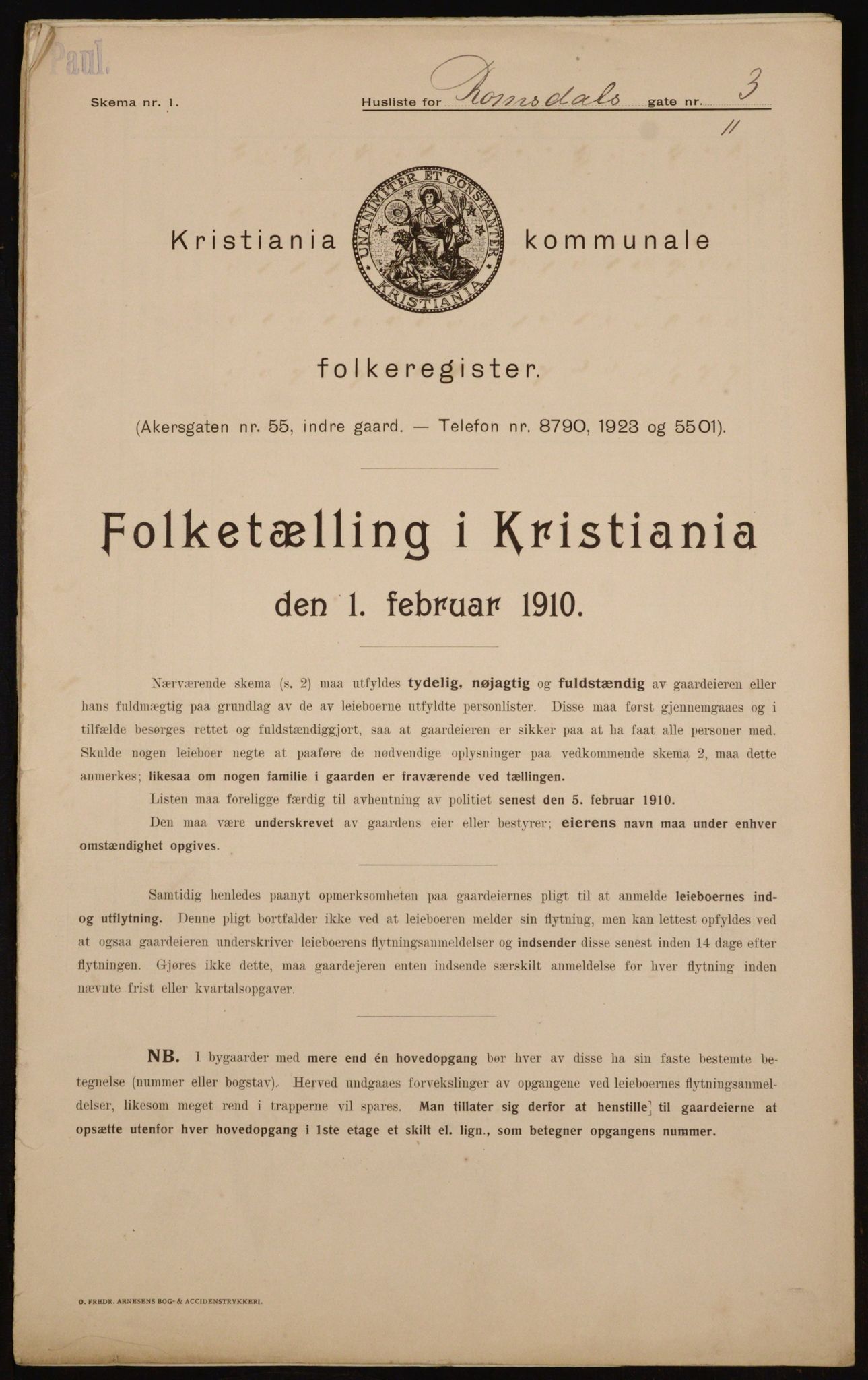 OBA, Municipal Census 1910 for Kristiania, 1910, p. 79518