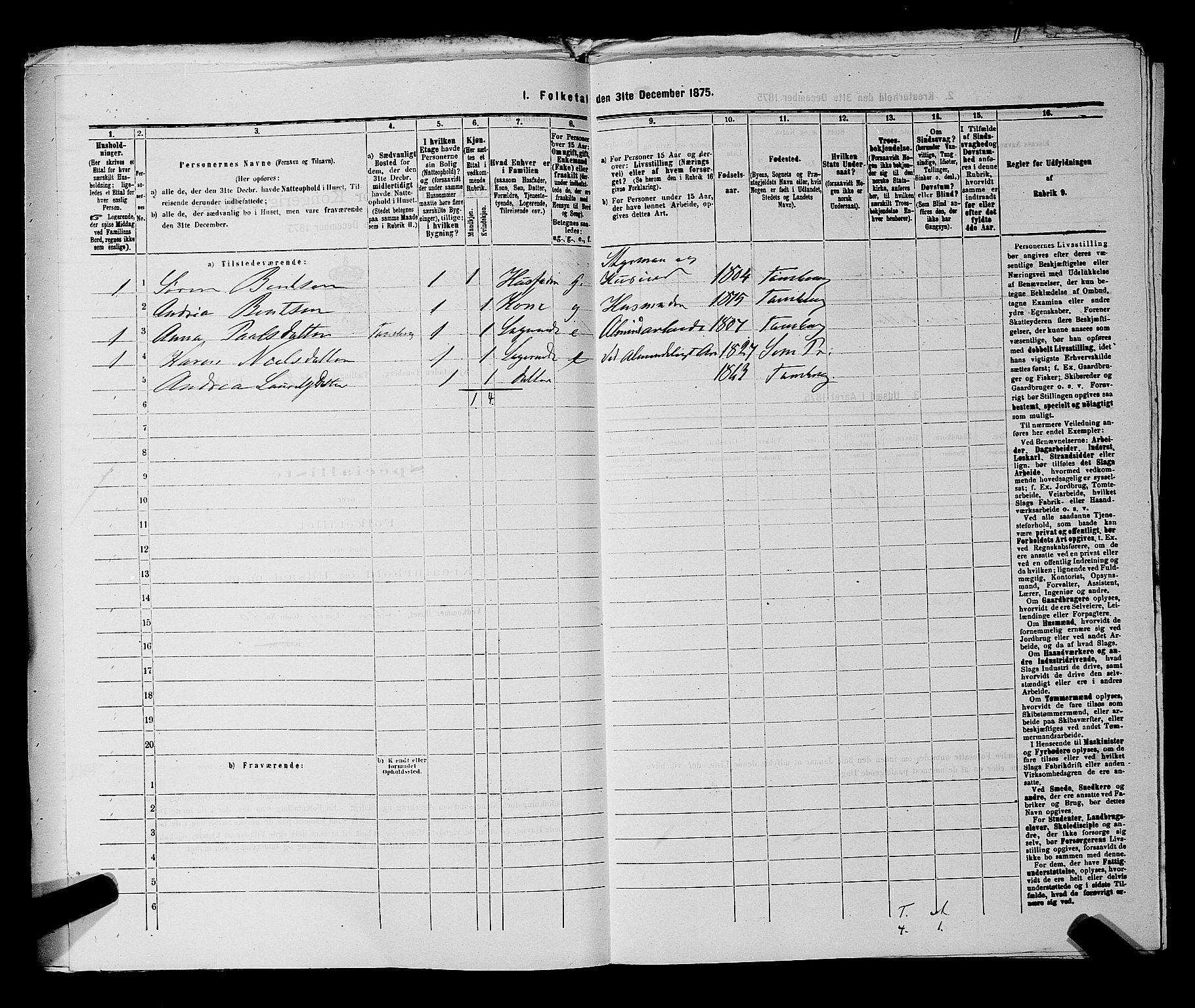 SAKO, 1875 census for 0705P Tønsberg, 1875, p. 273