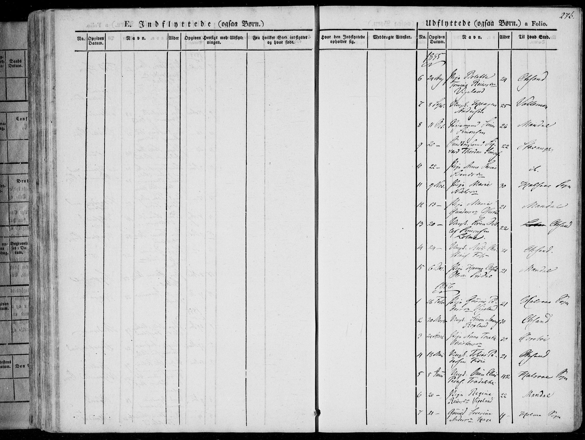 Sør-Audnedal sokneprestkontor, AV/SAK-1111-0039/F/Fa/Fab/L0006: Parish register (official) no. A 6, 1829-1855, p. 276