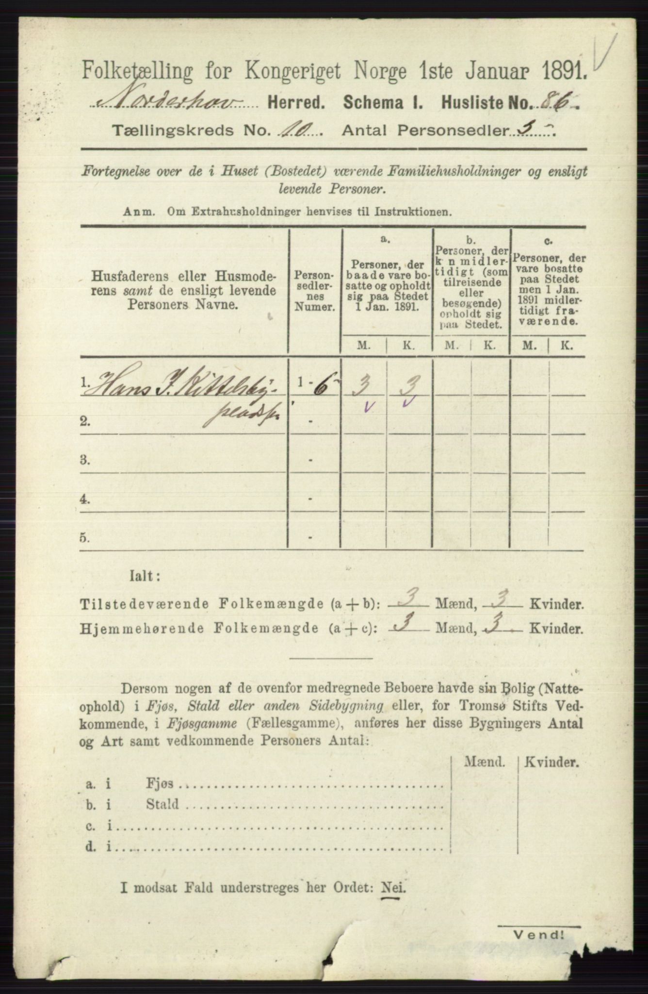 RA, 1891 census for 0613 Norderhov, 1891, p. 7510