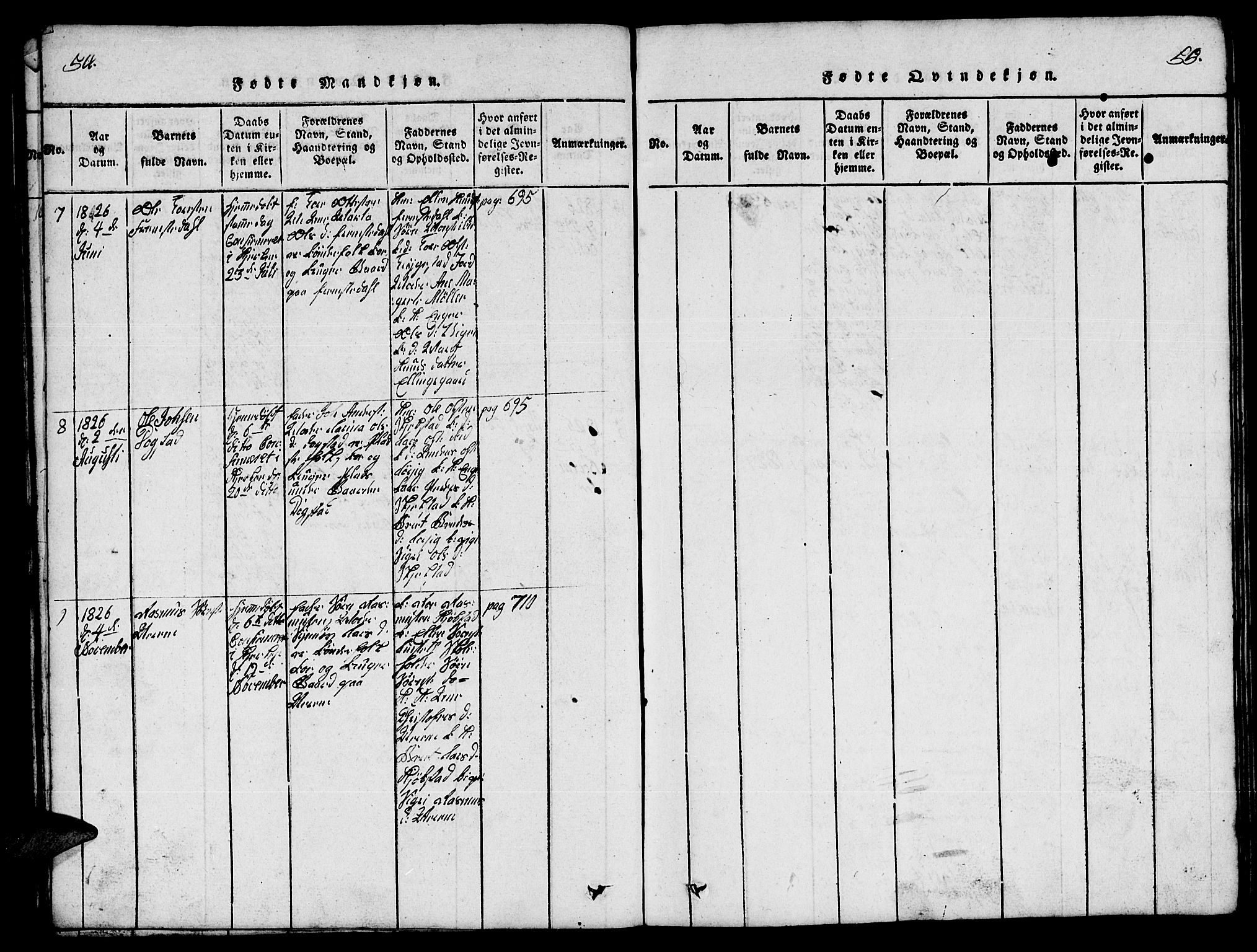Ministerialprotokoller, klokkerbøker og fødselsregistre - Møre og Romsdal, SAT/A-1454/541/L0546: Parish register (copy) no. 541C01, 1818-1856, p. 54-55
