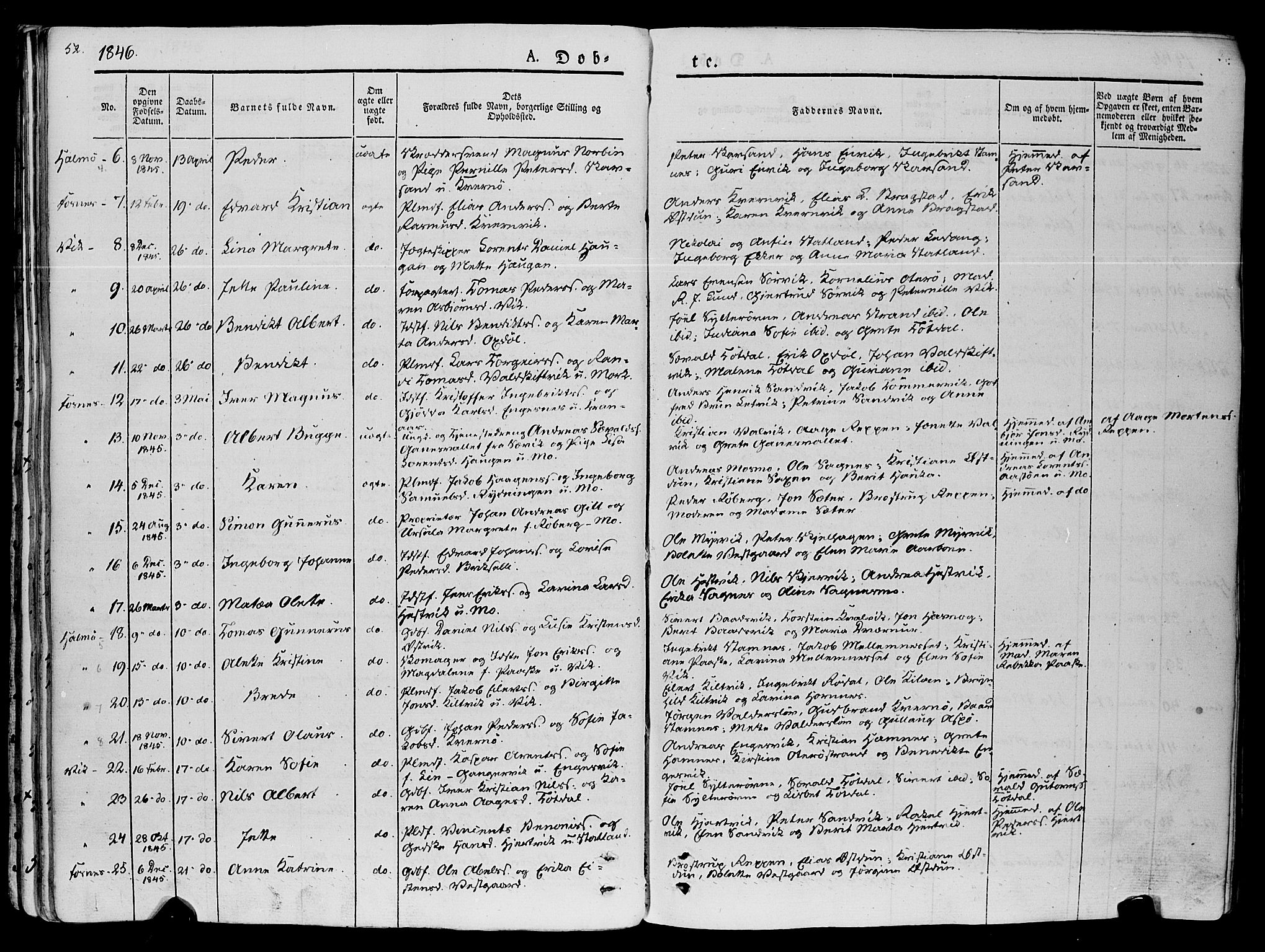 Ministerialprotokoller, klokkerbøker og fødselsregistre - Nord-Trøndelag, SAT/A-1458/773/L0614: Parish register (official) no. 773A05, 1831-1856, p. 52