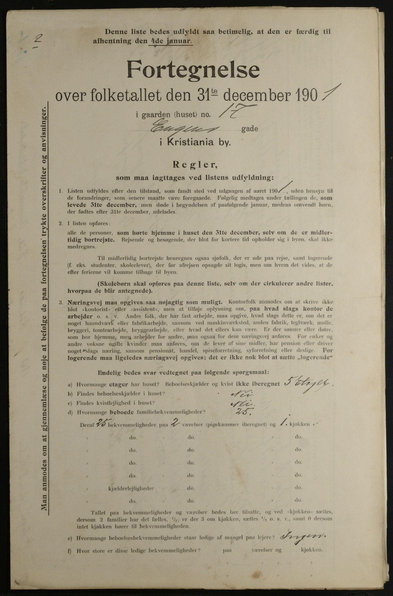 OBA, Municipal Census 1901 for Kristiania, 1901, p. 3536