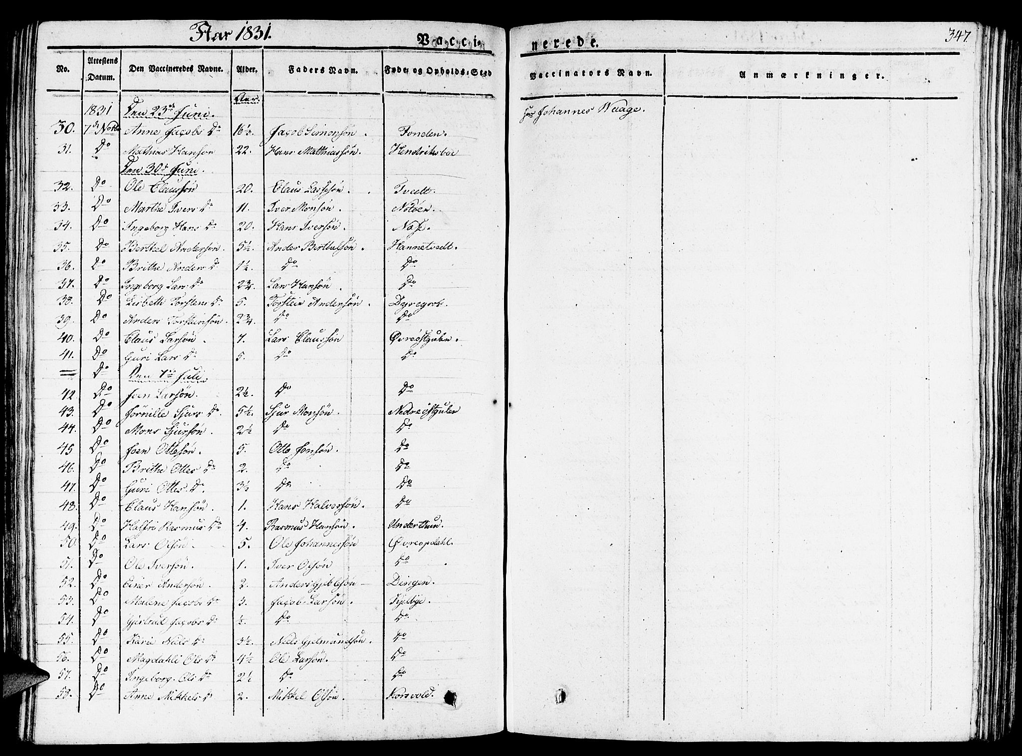 Gulen sokneprestembete, AV/SAB-A-80201/H/Haa/Haaa/L0019: Parish register (official) no. A 19, 1826-1836, p. 347