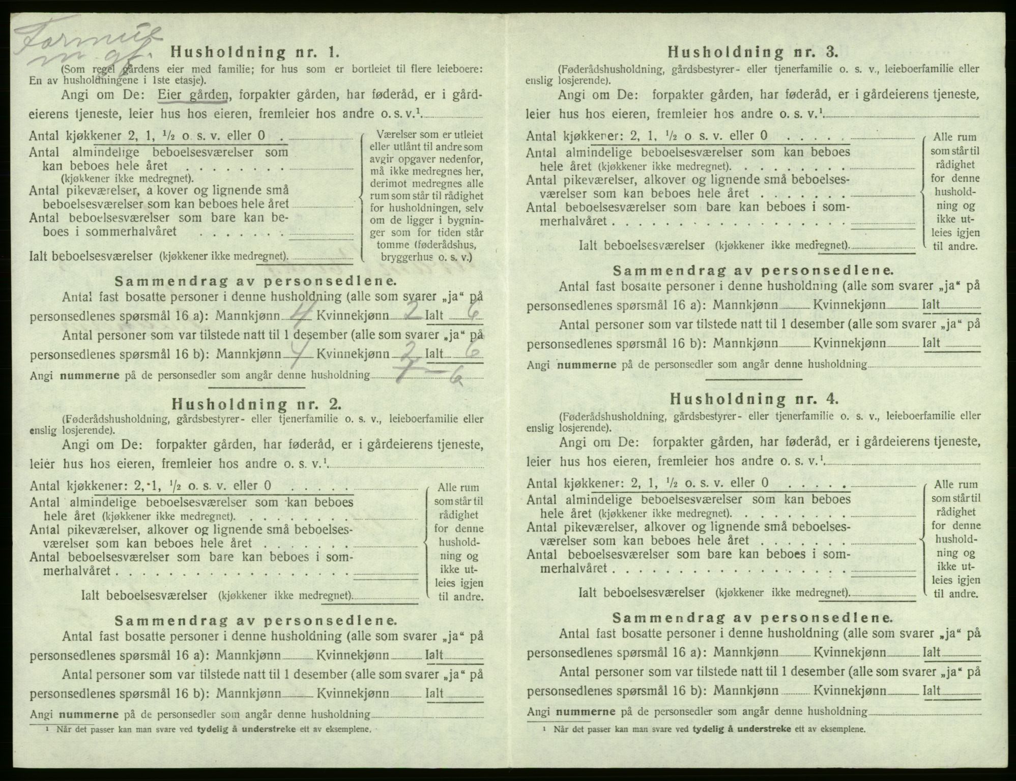 SAB, 1920 census for Kvam, 1920, p. 642