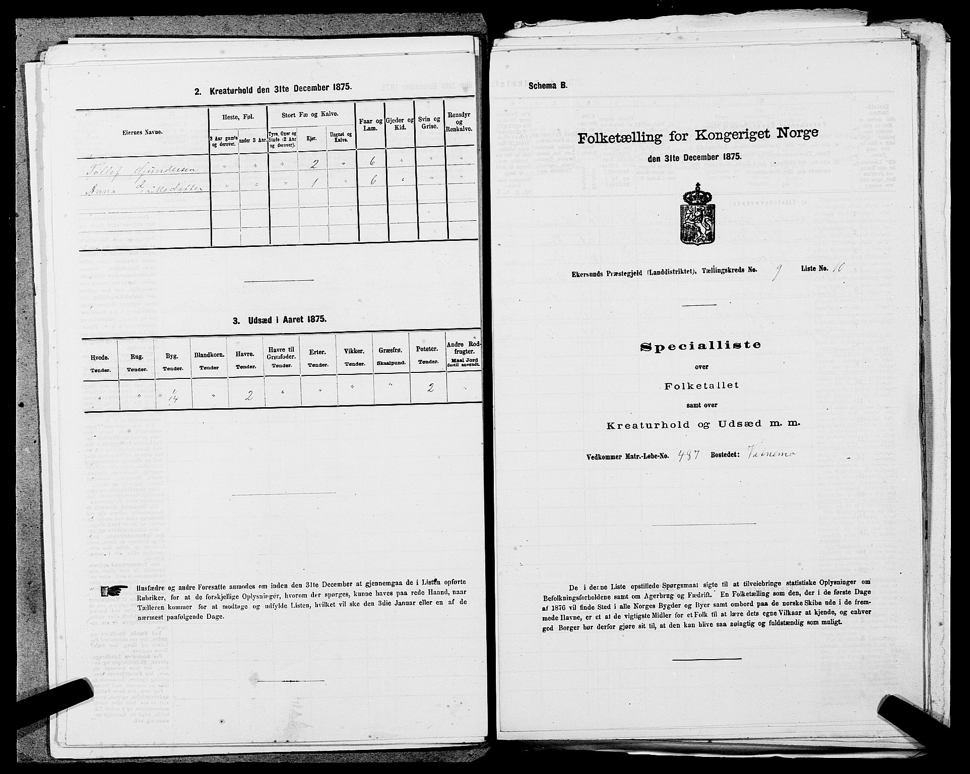 SAST, 1875 census for 1116L Eigersund/Eigersund og Ogna, 1875, p. 1077