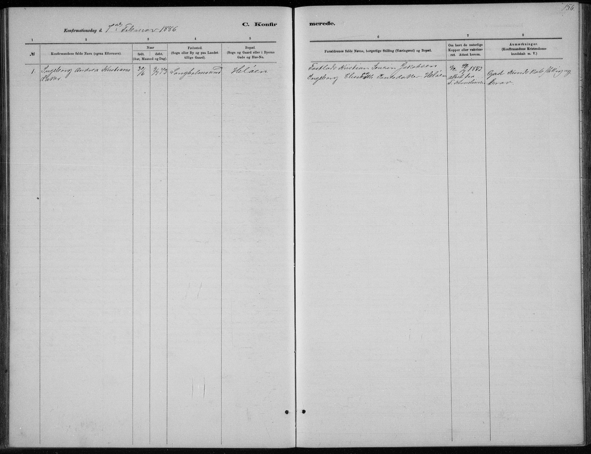 Høvåg sokneprestkontor, AV/SAK-1111-0025/F/Fb/L0004: Parish register (copy) no. B 4, 1883-1898, p. 156