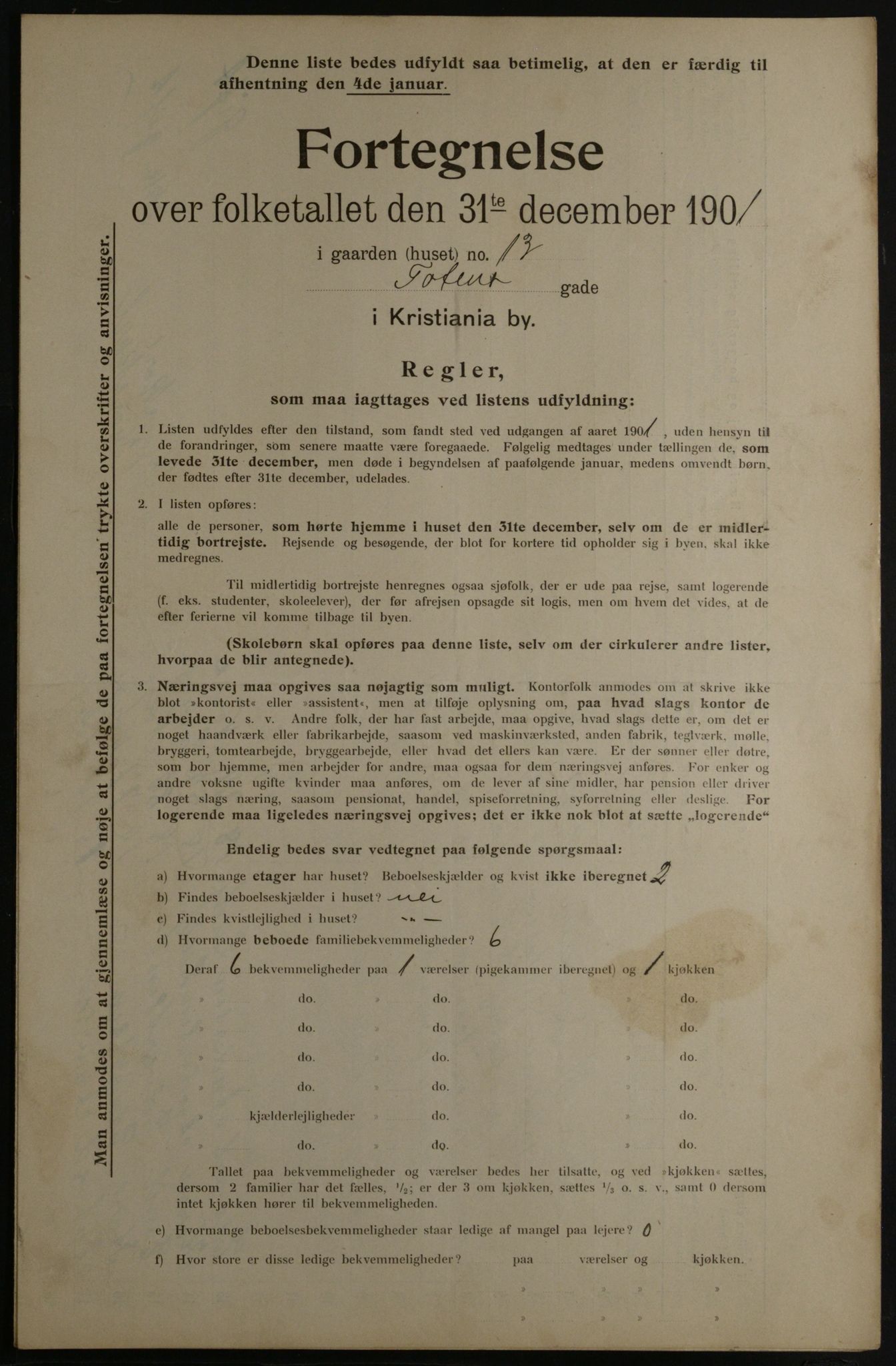 OBA, Municipal Census 1901 for Kristiania, 1901, p. 17734