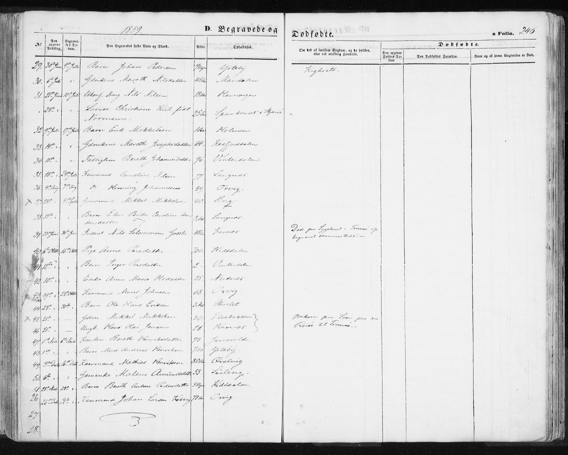 Lyngen sokneprestembete, AV/SATØ-S-1289/H/He/Hea/L0005kirke: Parish register (official) no. 5, 1859-1869, p. 246