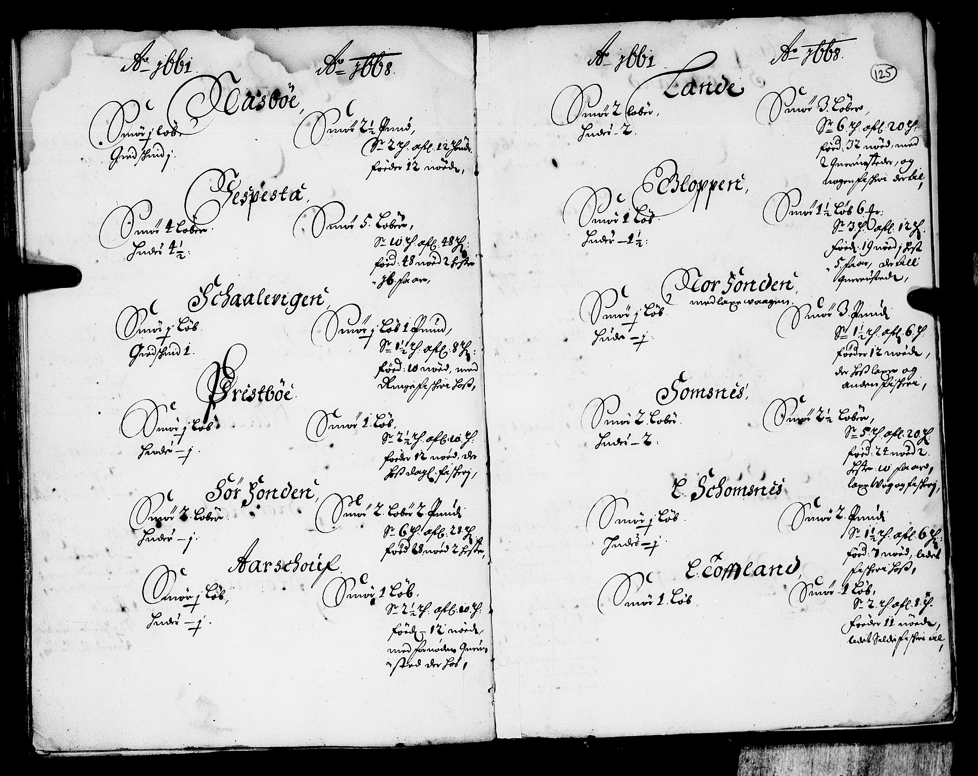 Rentekammeret inntil 1814, Realistisk ordnet avdeling, RA/EA-4070/N/Nb/Nba/L0036: Sunnhordland fogderi, 1661-1667, p. 124b-125a