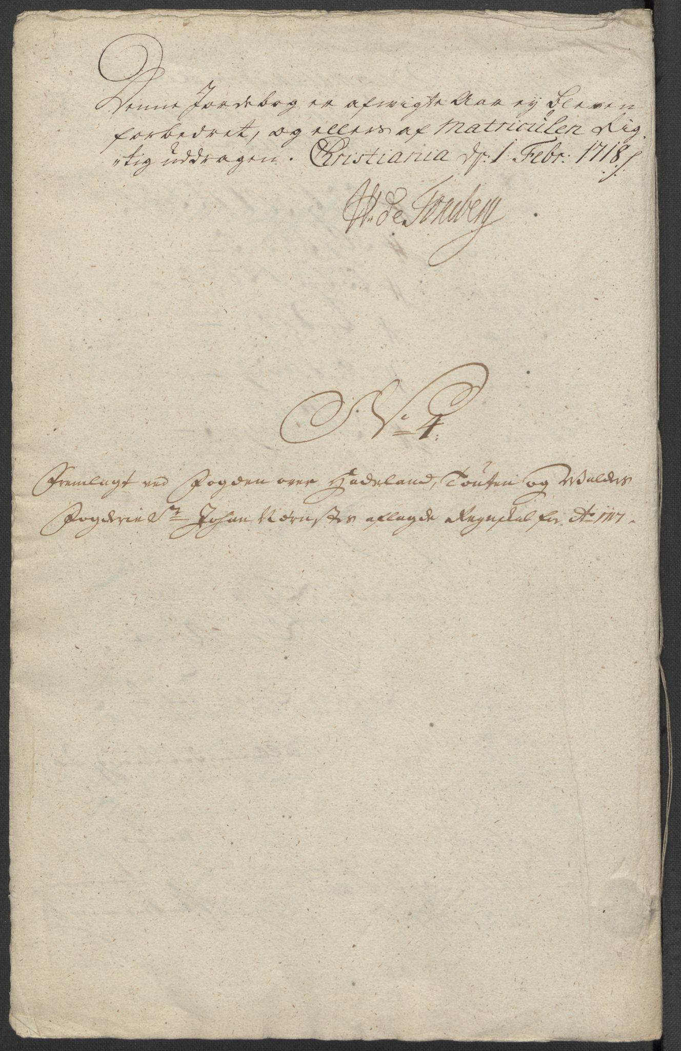 Rentekammeret inntil 1814, Reviderte regnskaper, Fogderegnskap, AV/RA-EA-4092/R18/L1318: Fogderegnskap Hadeland, Toten og Valdres, 1717, p. 63