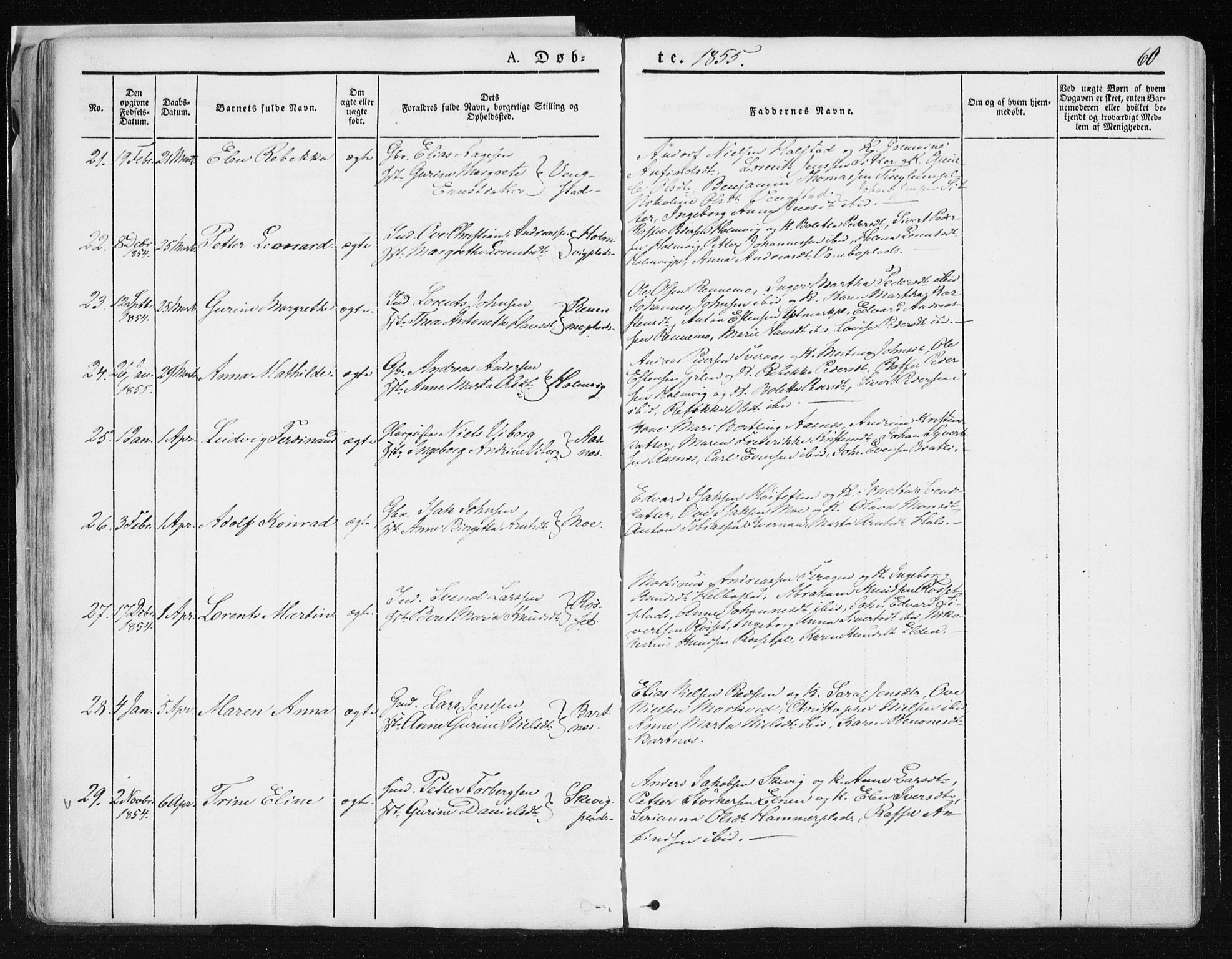 Ministerialprotokoller, klokkerbøker og fødselsregistre - Nord-Trøndelag, AV/SAT-A-1458/741/L0393: Parish register (official) no. 741A07, 1849-1863, p. 60