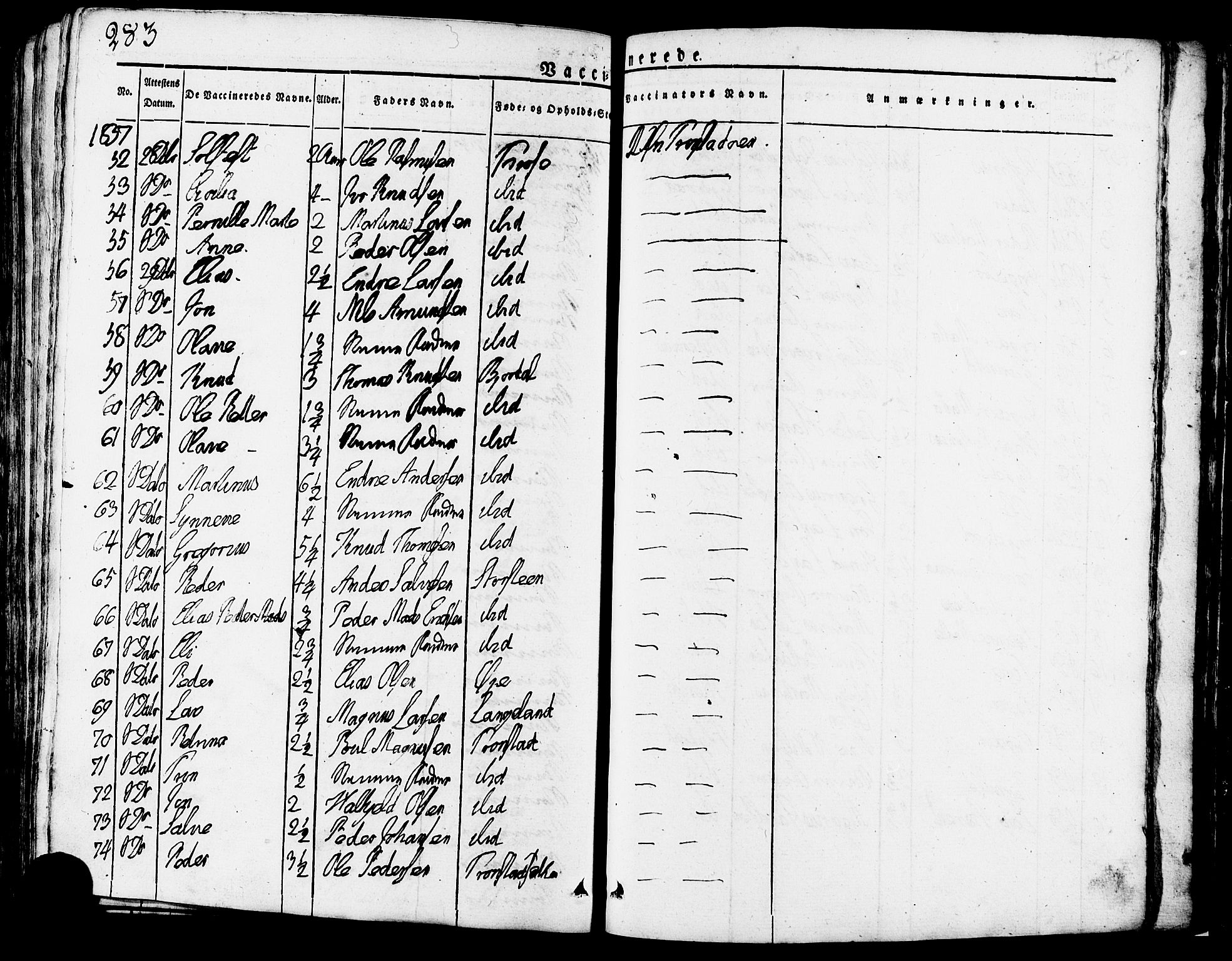 Ministerialprotokoller, klokkerbøker og fødselsregistre - Møre og Romsdal, AV/SAT-A-1454/517/L0221: Parish register (official) no. 517A01, 1827-1858, p. 283