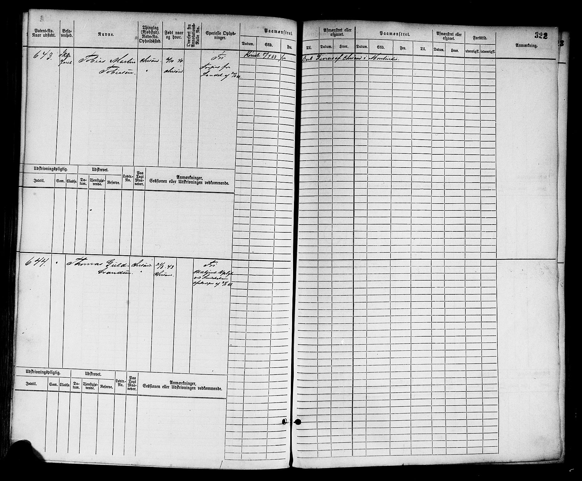 Kristiansand mønstringskrets, AV/SAK-2031-0015/F/Fb/L0003: Hovedrulle nr 1-762, I-10, 1860-1911, p. 338