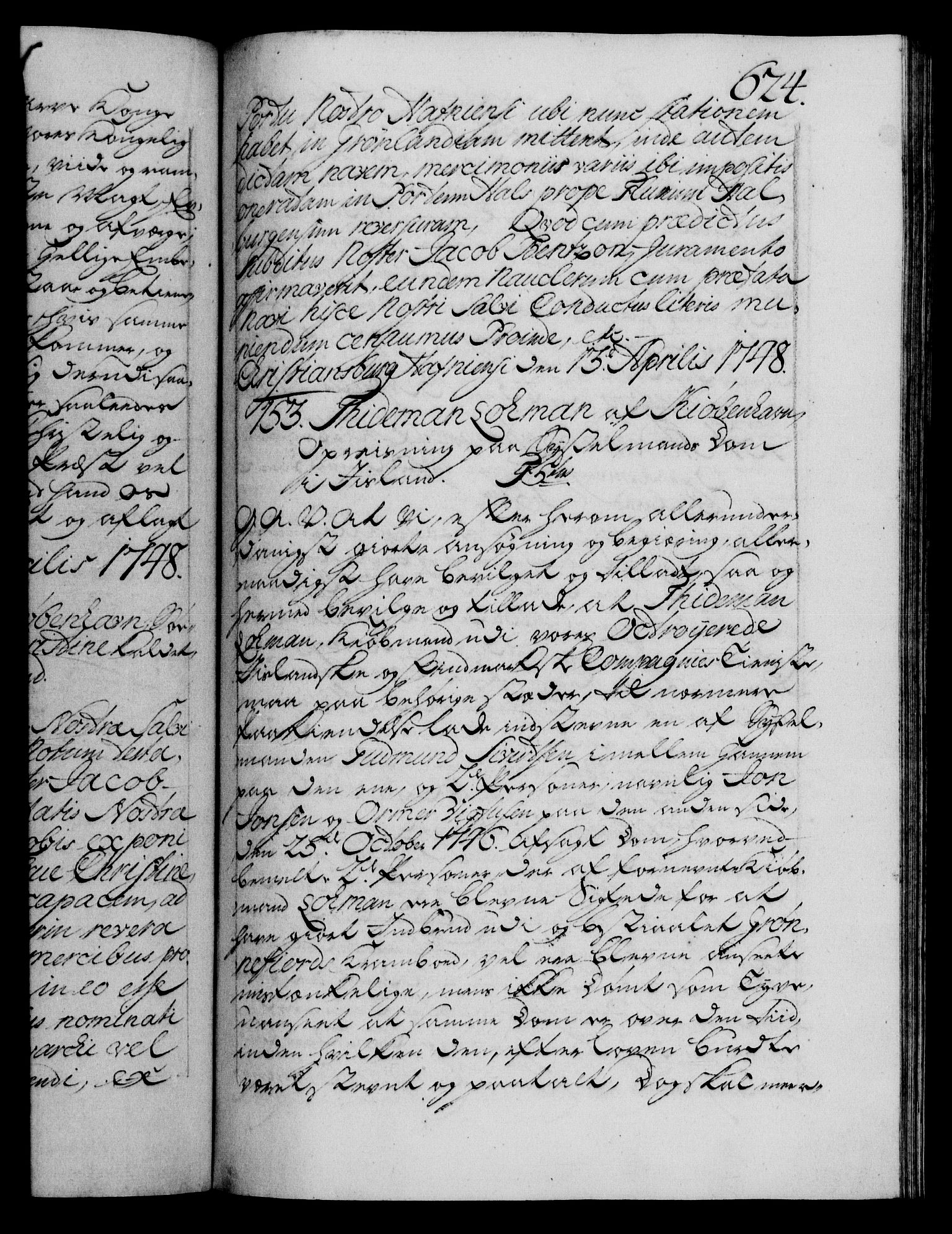 Danske Kanselli 1572-1799, AV/RA-EA-3023/F/Fc/Fca/Fcaa/L0035: Norske registre, 1746-1748, p. 624a