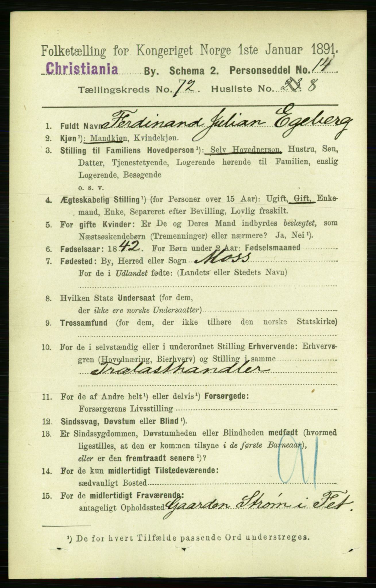 RA, 1891 census for 0301 Kristiania, 1891, p. 39324