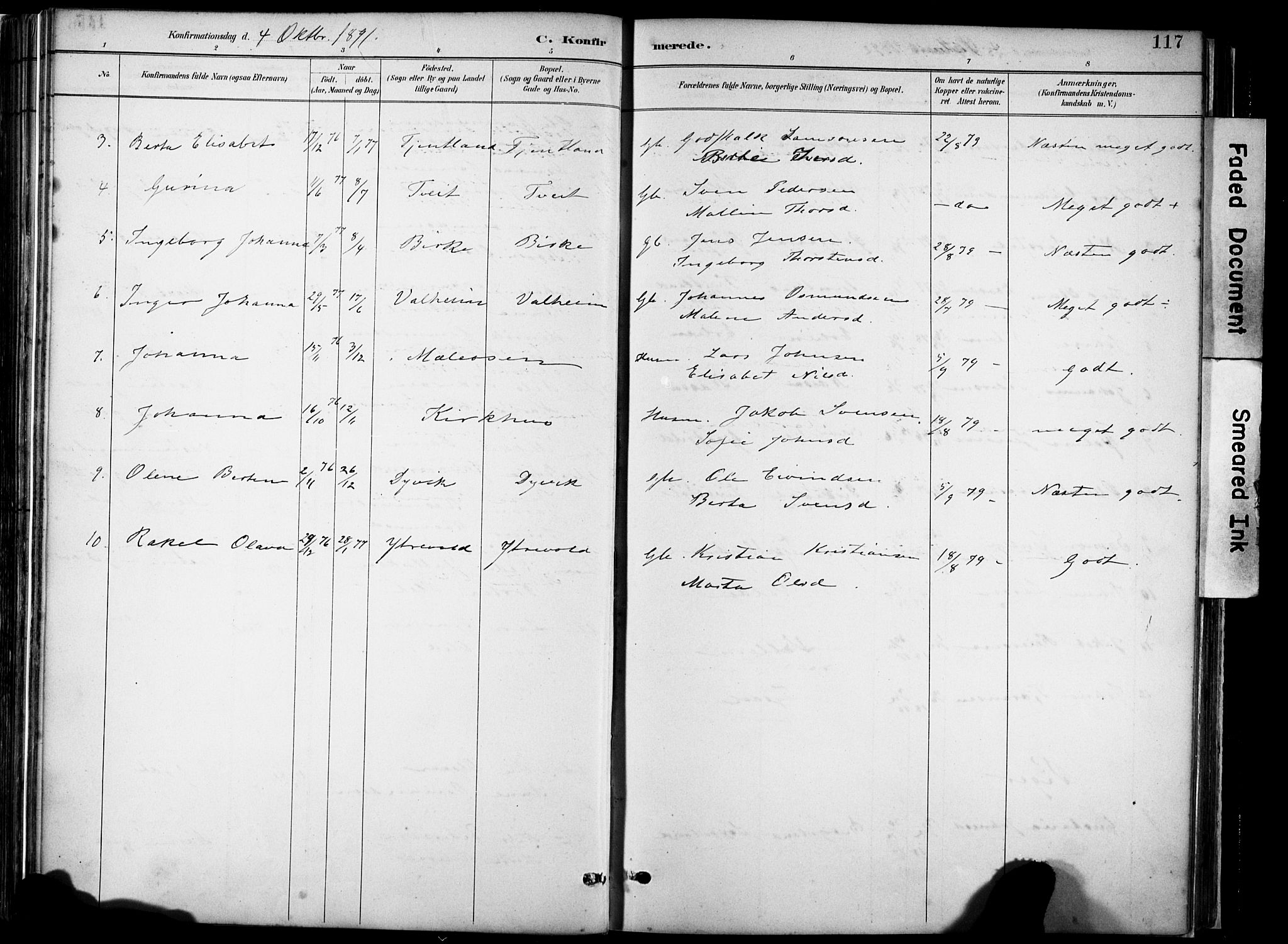 Hjelmeland sokneprestkontor, AV/SAST-A-101843/02/A/L0001: Parish register (official) no. A 16, 1887-1926, p. 117