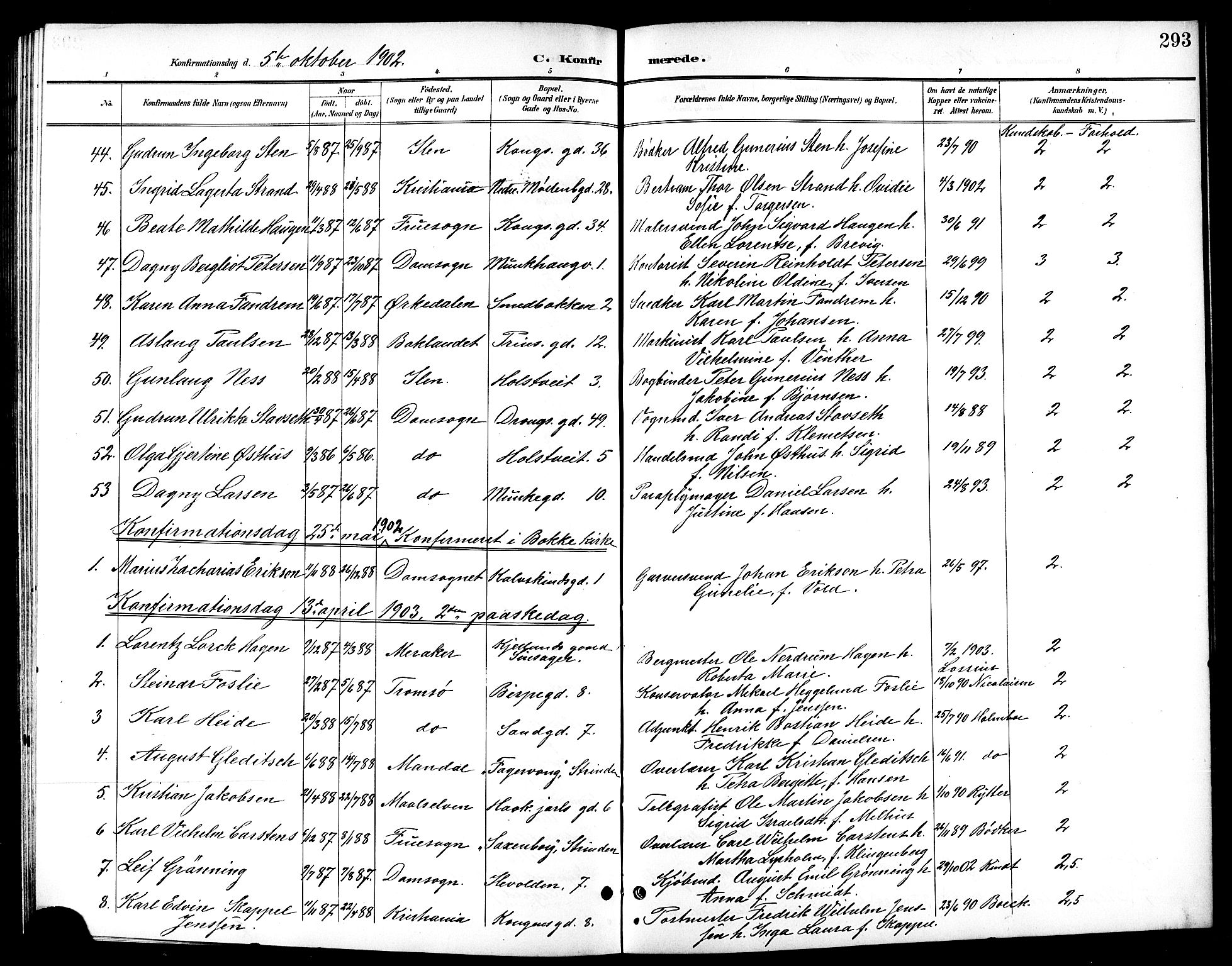 Ministerialprotokoller, klokkerbøker og fødselsregistre - Sør-Trøndelag, SAT/A-1456/601/L0094: Parish register (copy) no. 601C12, 1898-1911, p. 293