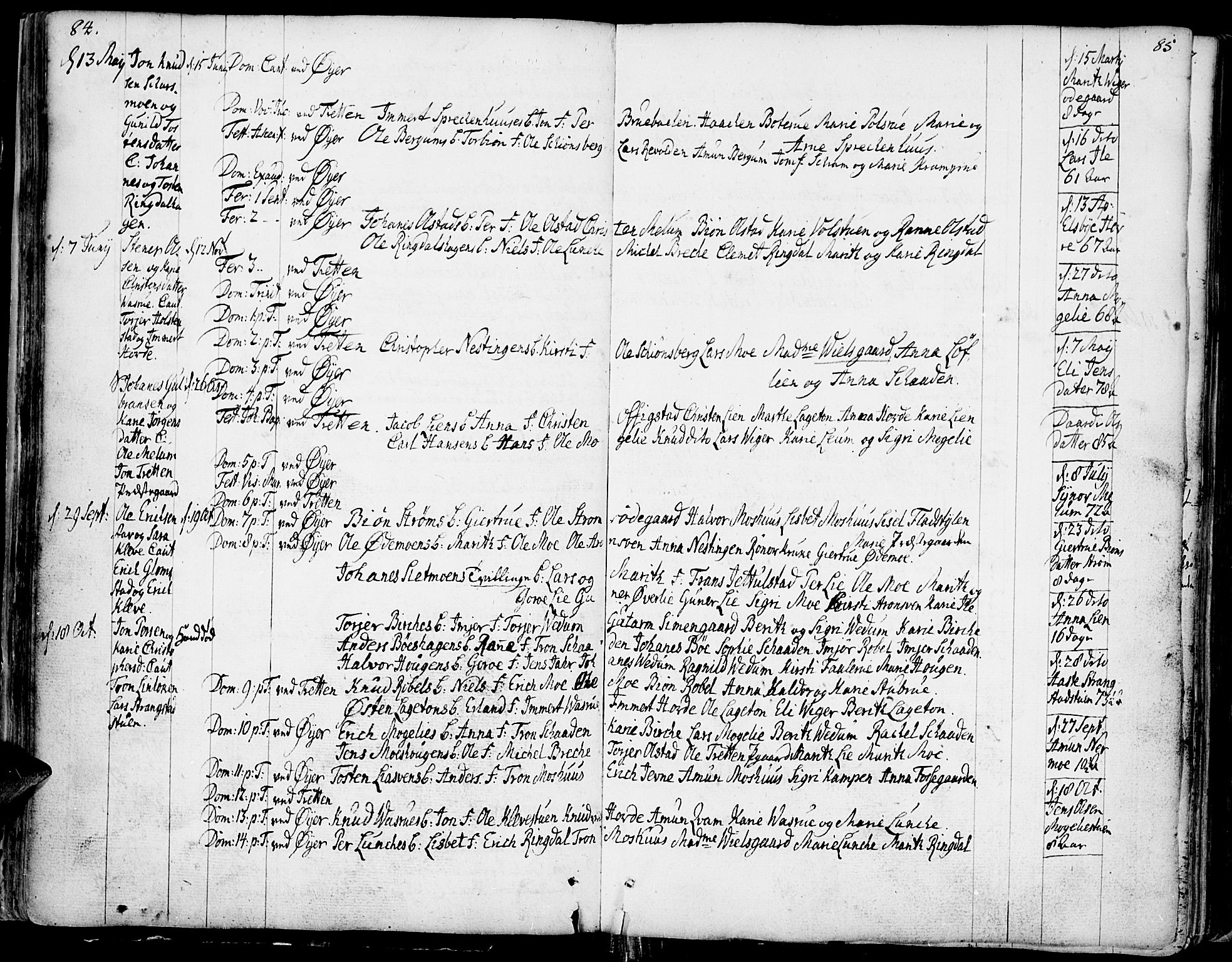 Øyer prestekontor, SAH/PREST-084/H/Ha/Haa/L0002: Parish register (official) no. 2, 1733-1784, p. 84-85
