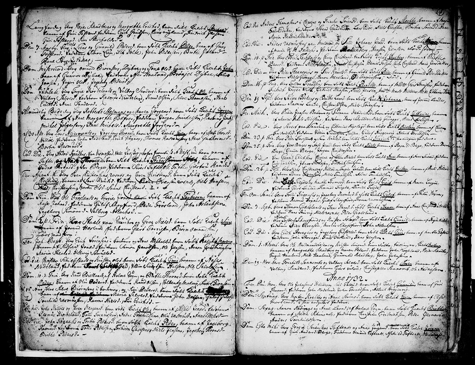 Mandal sokneprestkontor, SAK/1111-0030/F/Fa/Faa/L0001: Parish register (official) no. A 1, 1729-1748, p. 4