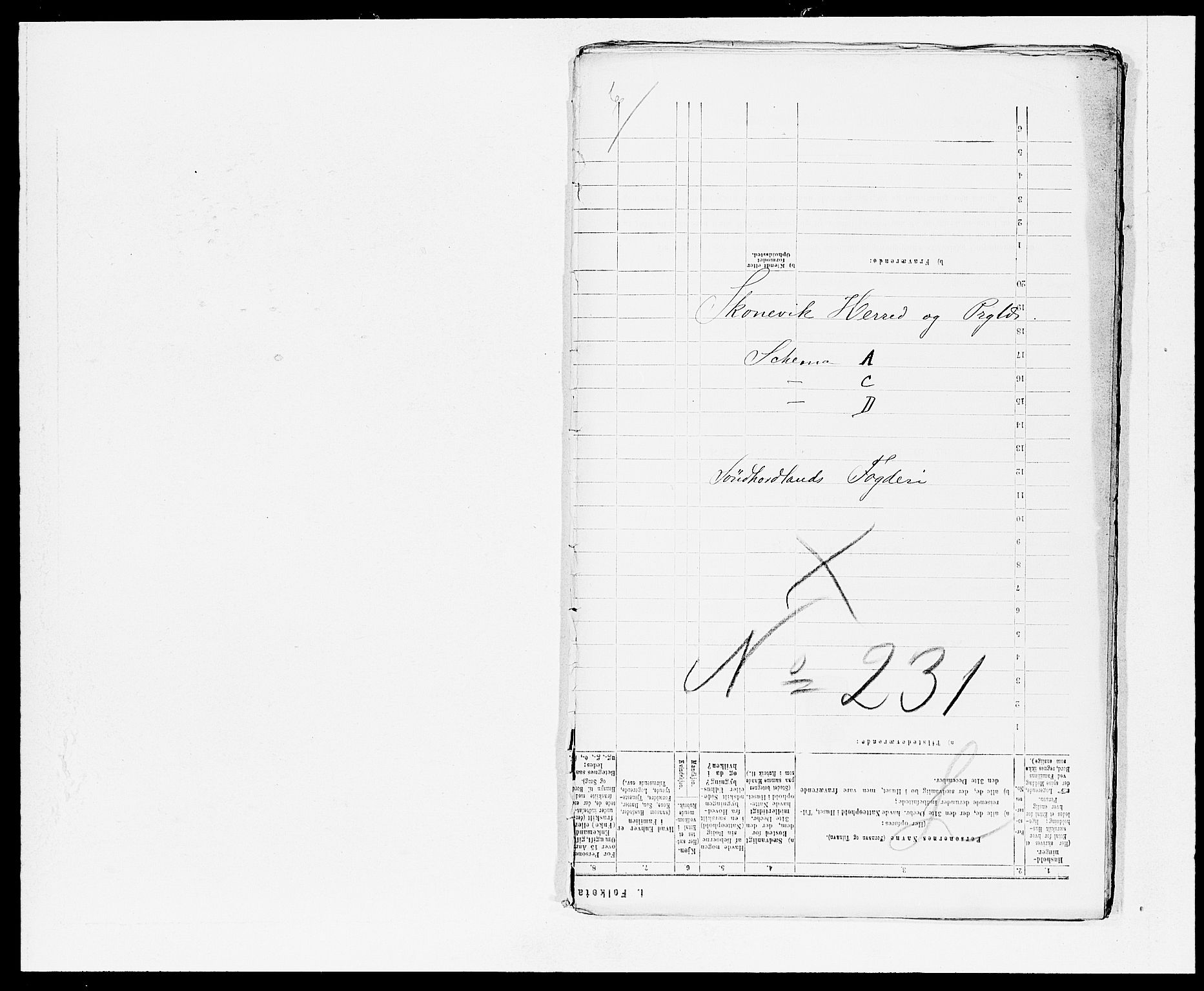 SAB, 1875 census for 1212P Skånevik, 1875, p. 1