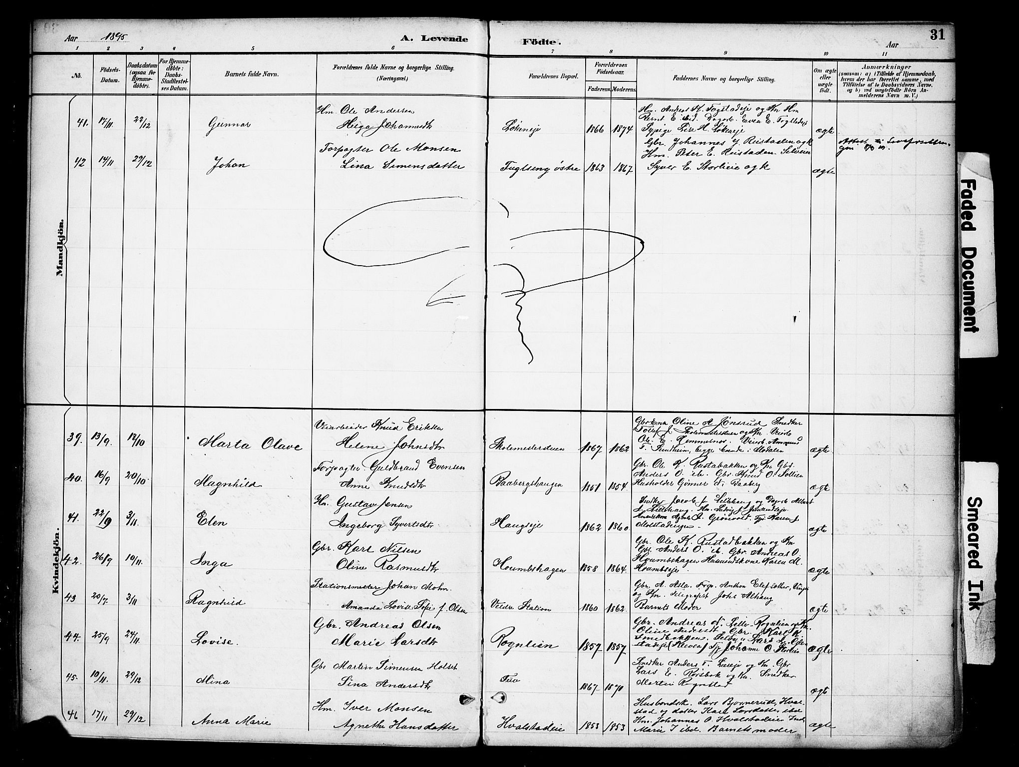 Ringsaker prestekontor, AV/SAH-PREST-014/K/Ka/L0016: Parish register (official) no. 16, 1891-1904, p. 31