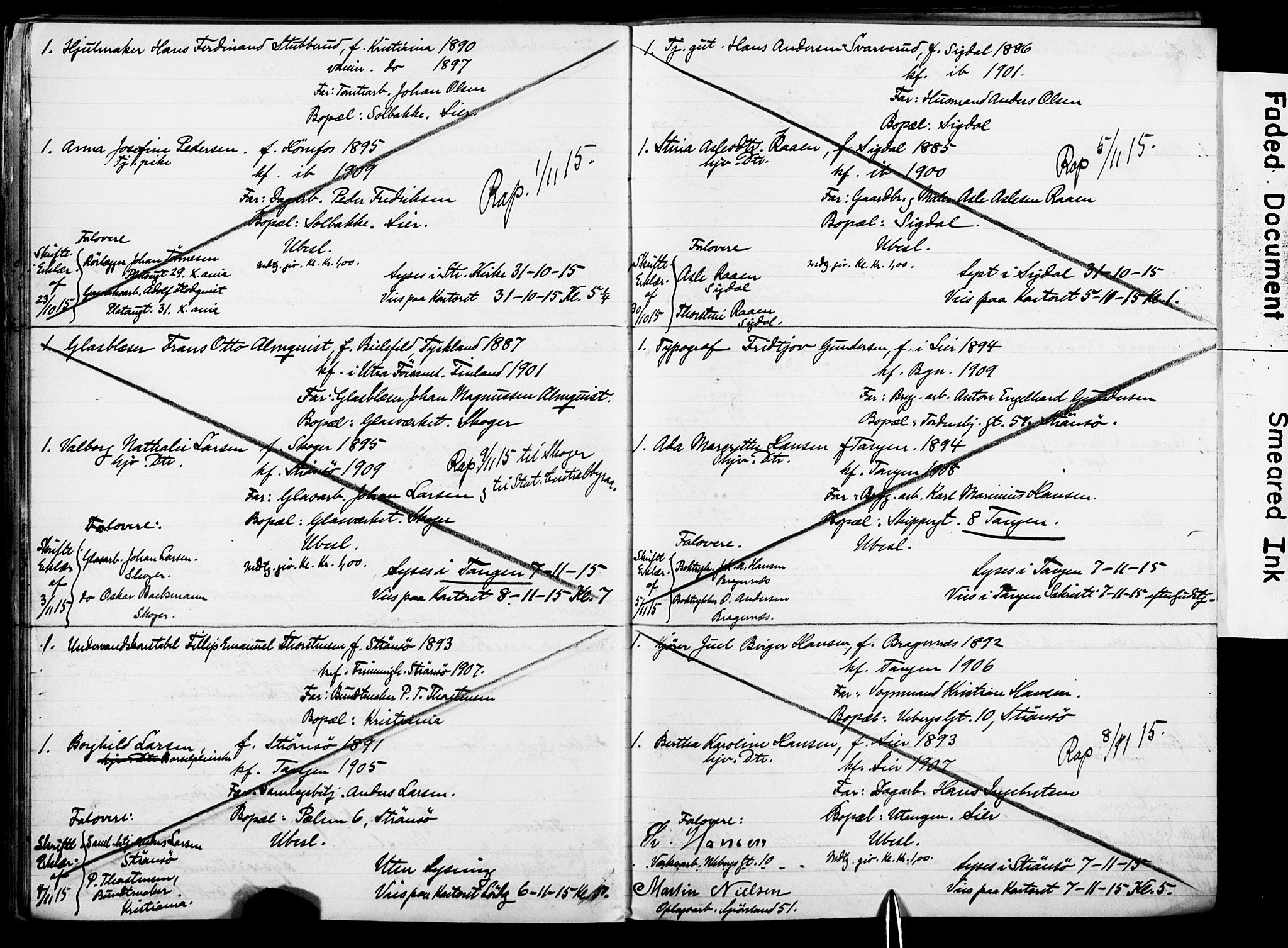 Strømsø kirkebøker, AV/SAKO-A-246/H/Ha/L0014: Banns register no. 14, 1911-1920