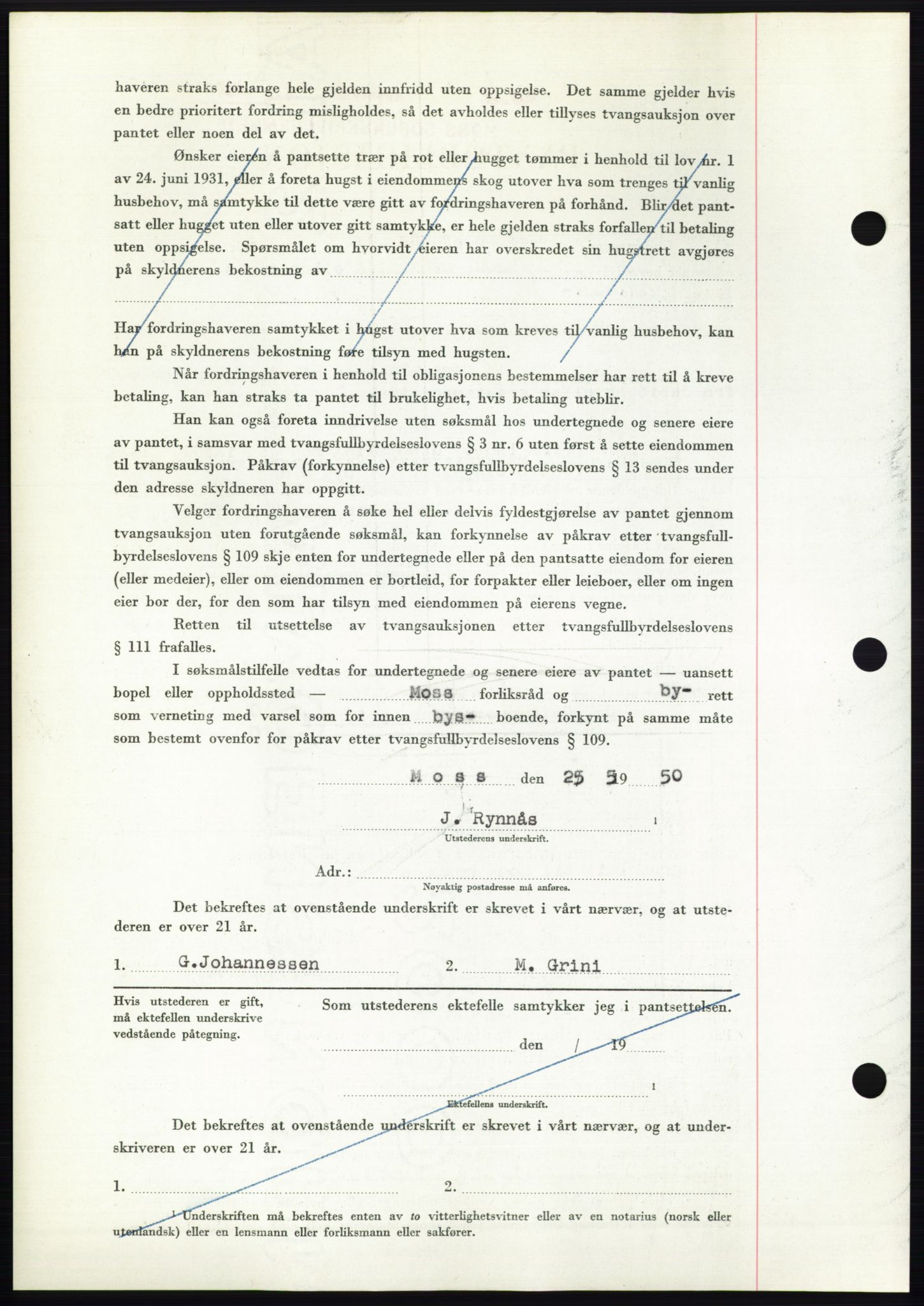 Moss sorenskriveri, AV/SAO-A-10168: Mortgage book no. B24, 1950-1950, Diary no: : 1557/1950