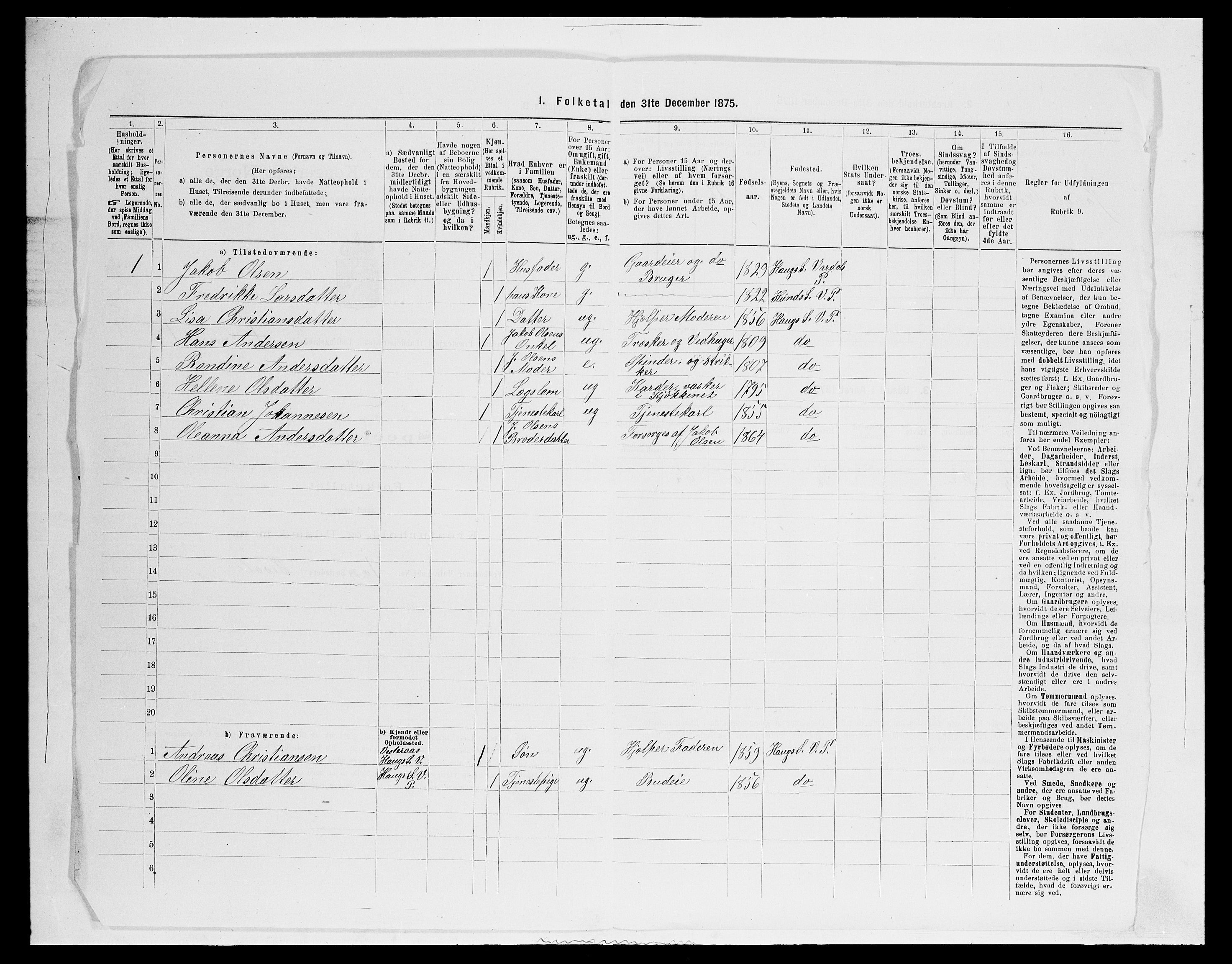 SAH, 1875 census for 0527L Vardal/Vardal og Hunn, 1875, p. 84
