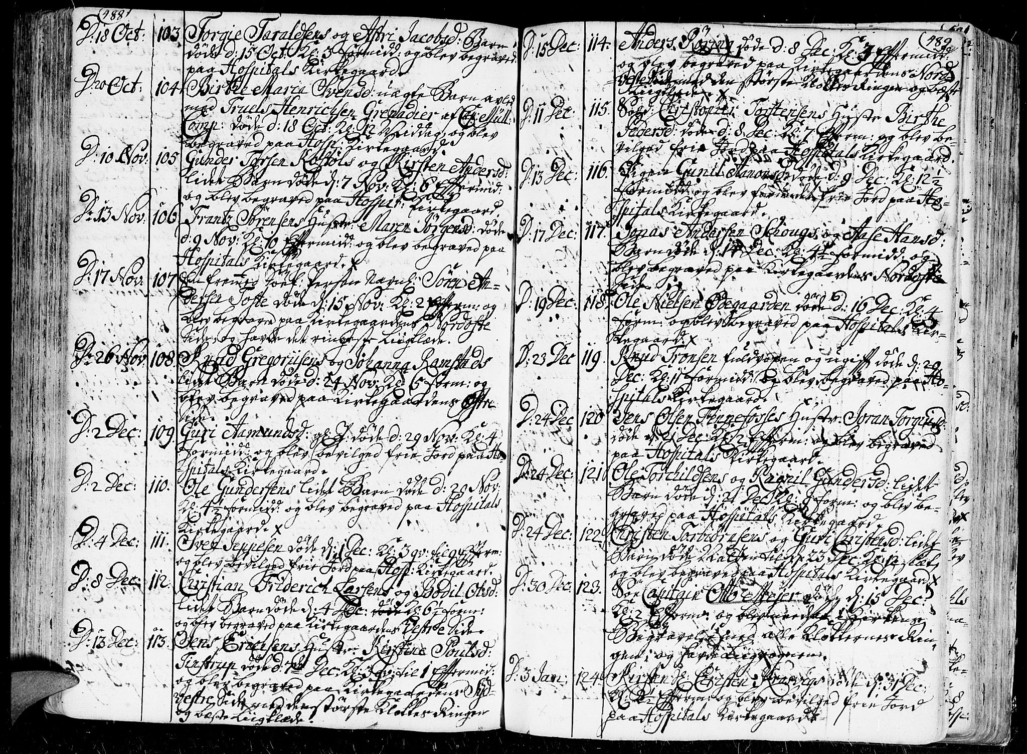 Kristiansand domprosti, AV/SAK-1112-0006/F/Fa/L0001: Parish register (official) no. A 1, 1734-1793, p. 488-489