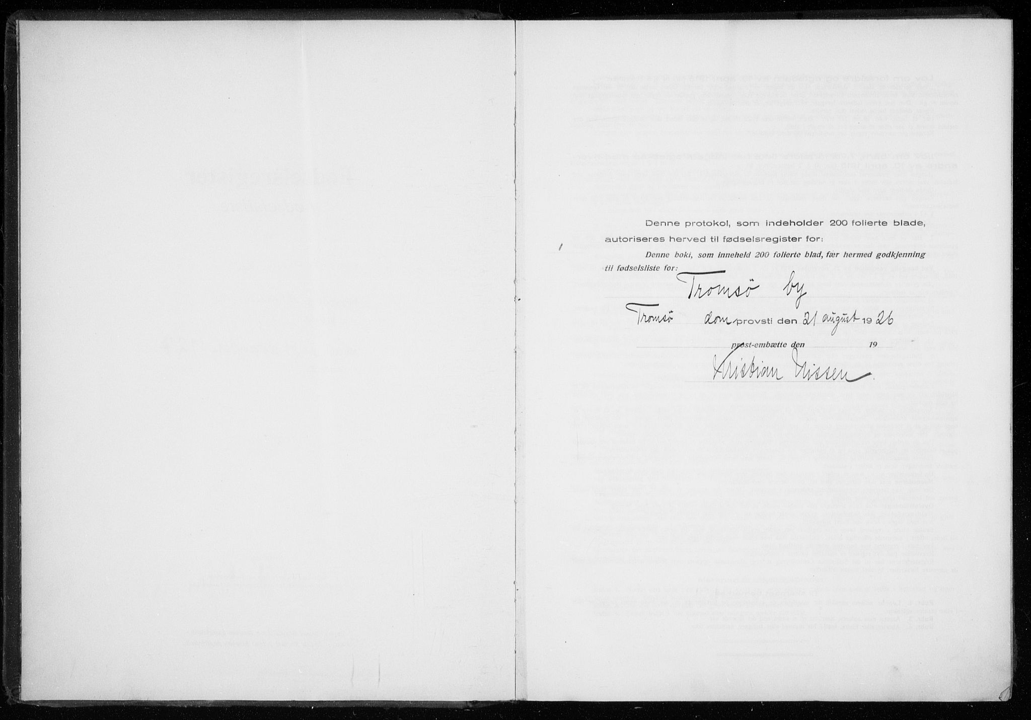 Tromsø sokneprestkontor/stiftsprosti/domprosti, AV/SATØ-S-1343/H/Ha/L0132: Birth register no. 132, 1921-1927