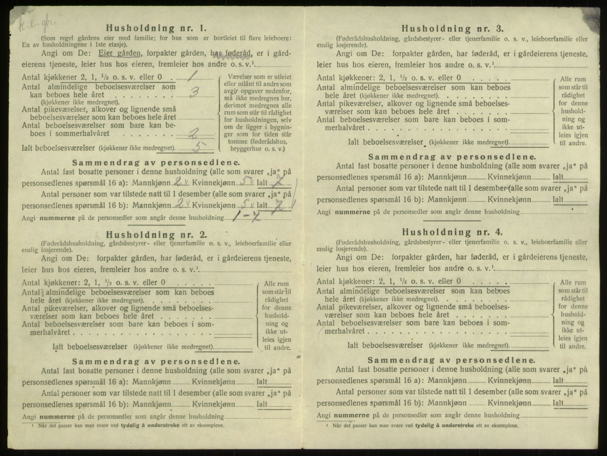 SAB, 1920 census for Breim, 1920, p. 200