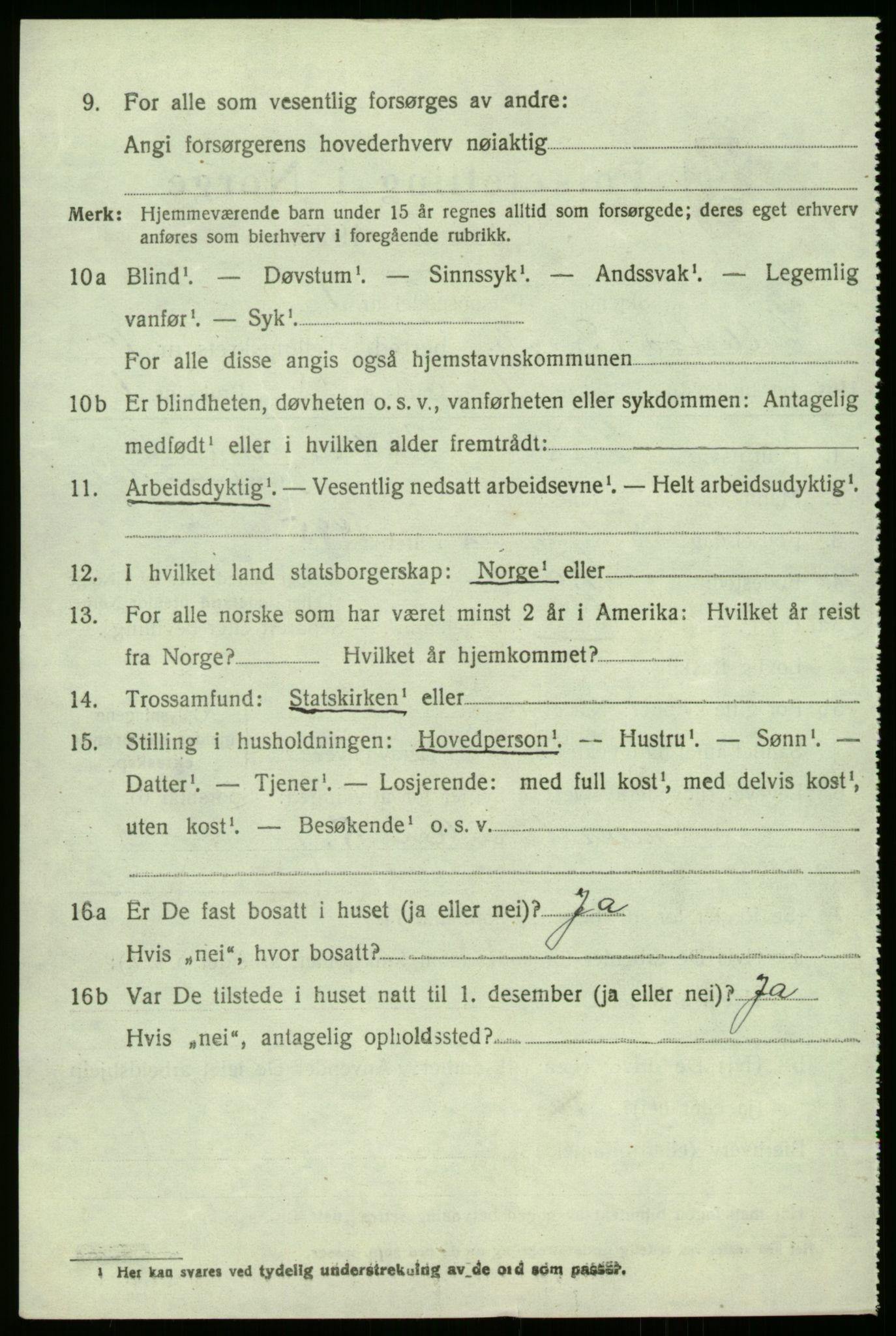 SAB, 1920 census for Hyllestad, 1920, p. 3813