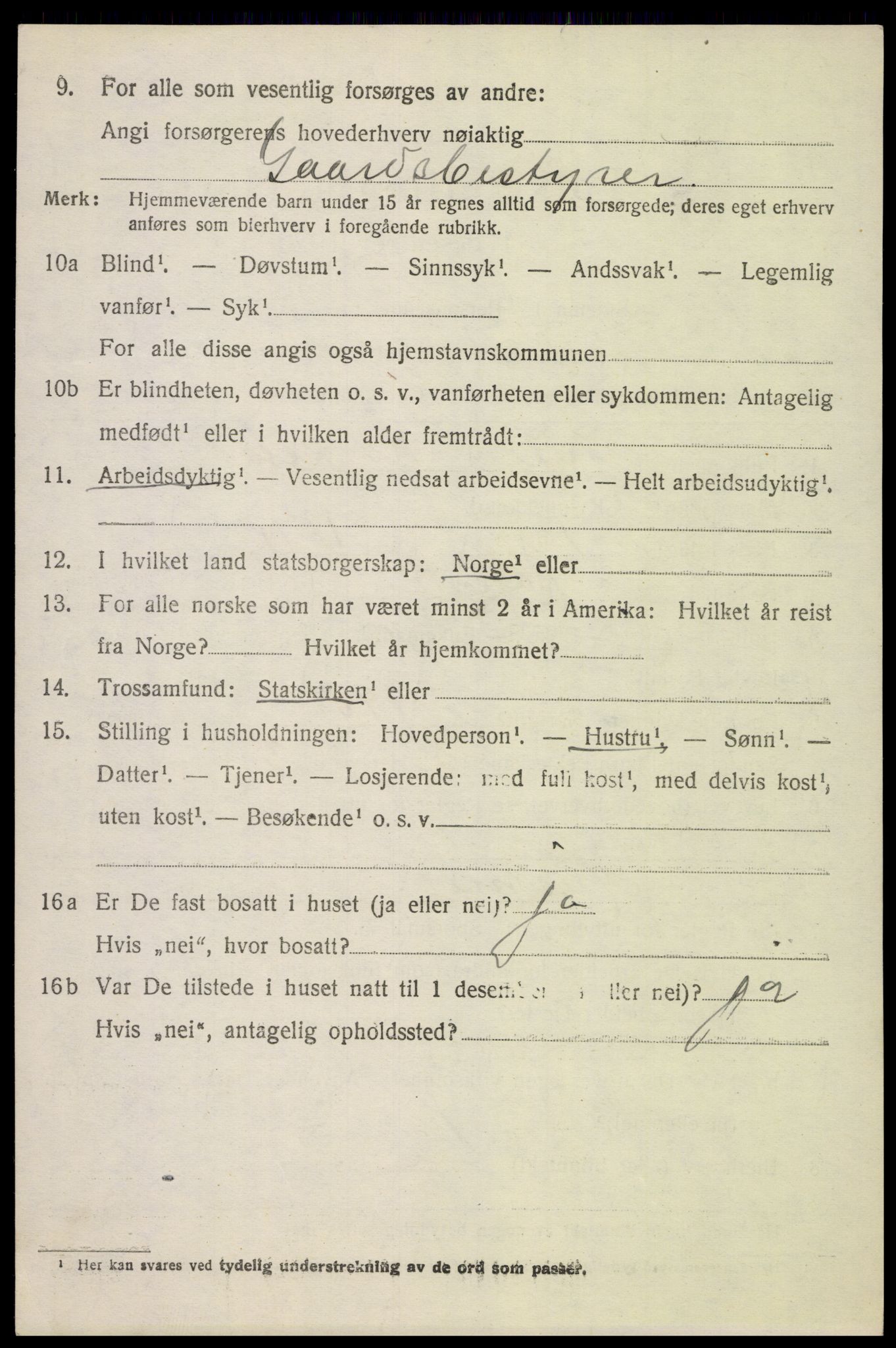 SAH, 1920 census for Kolbu, 1920, p. 2439