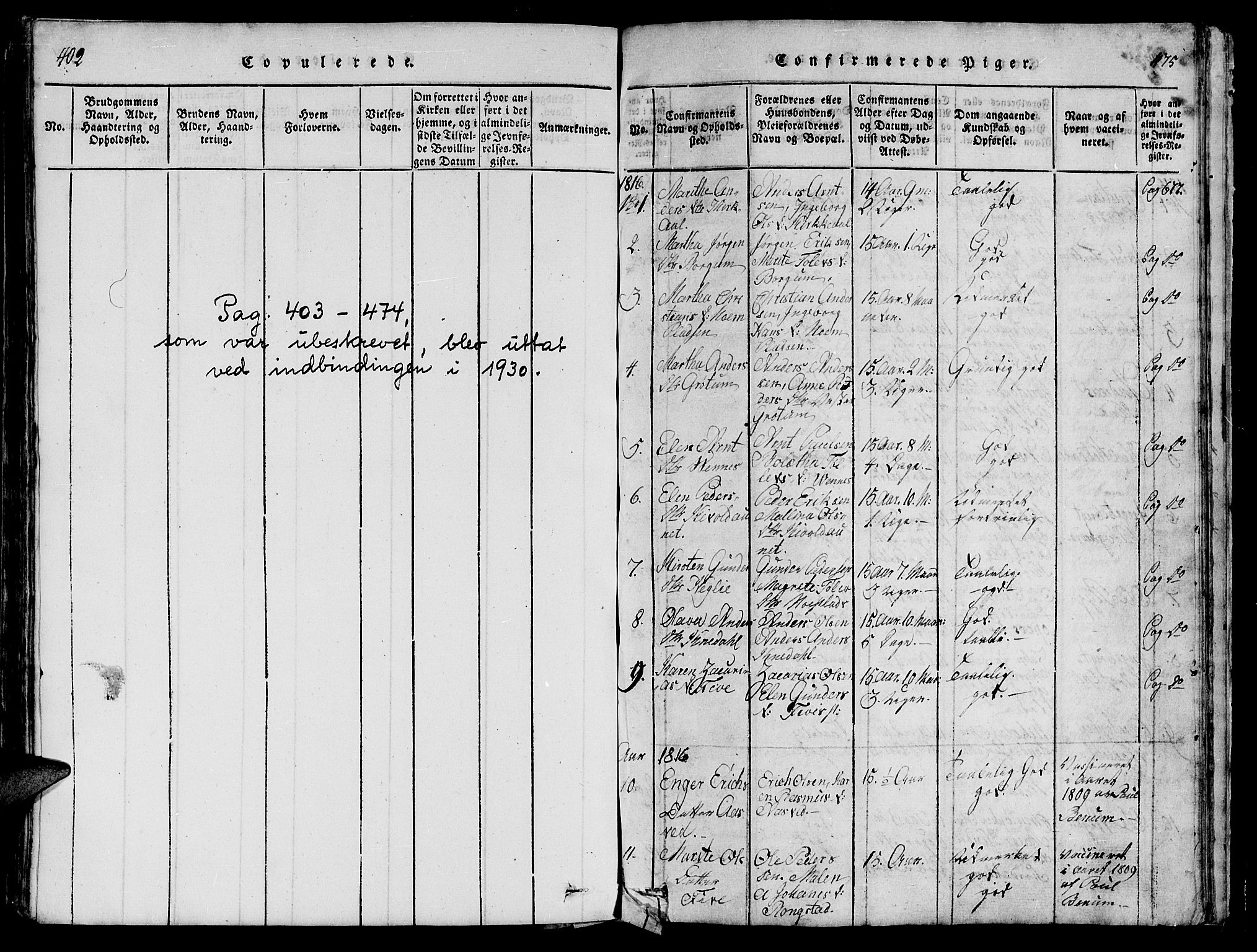 Ministerialprotokoller, klokkerbøker og fødselsregistre - Nord-Trøndelag, SAT/A-1458/747/L0459: Parish register (copy) no. 747C01, 1816-1842, p. 402-475