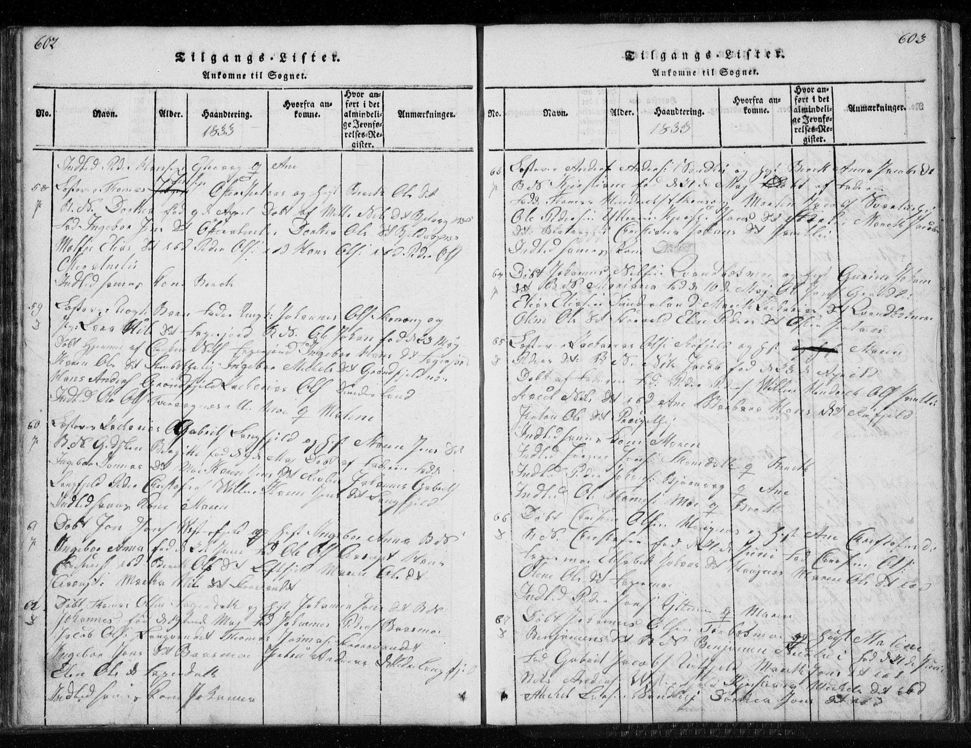 Ministerialprotokoller, klokkerbøker og fødselsregistre - Nordland, AV/SAT-A-1459/827/L0412: Parish register (copy) no. 827C01, 1820-1841, p. 602-603