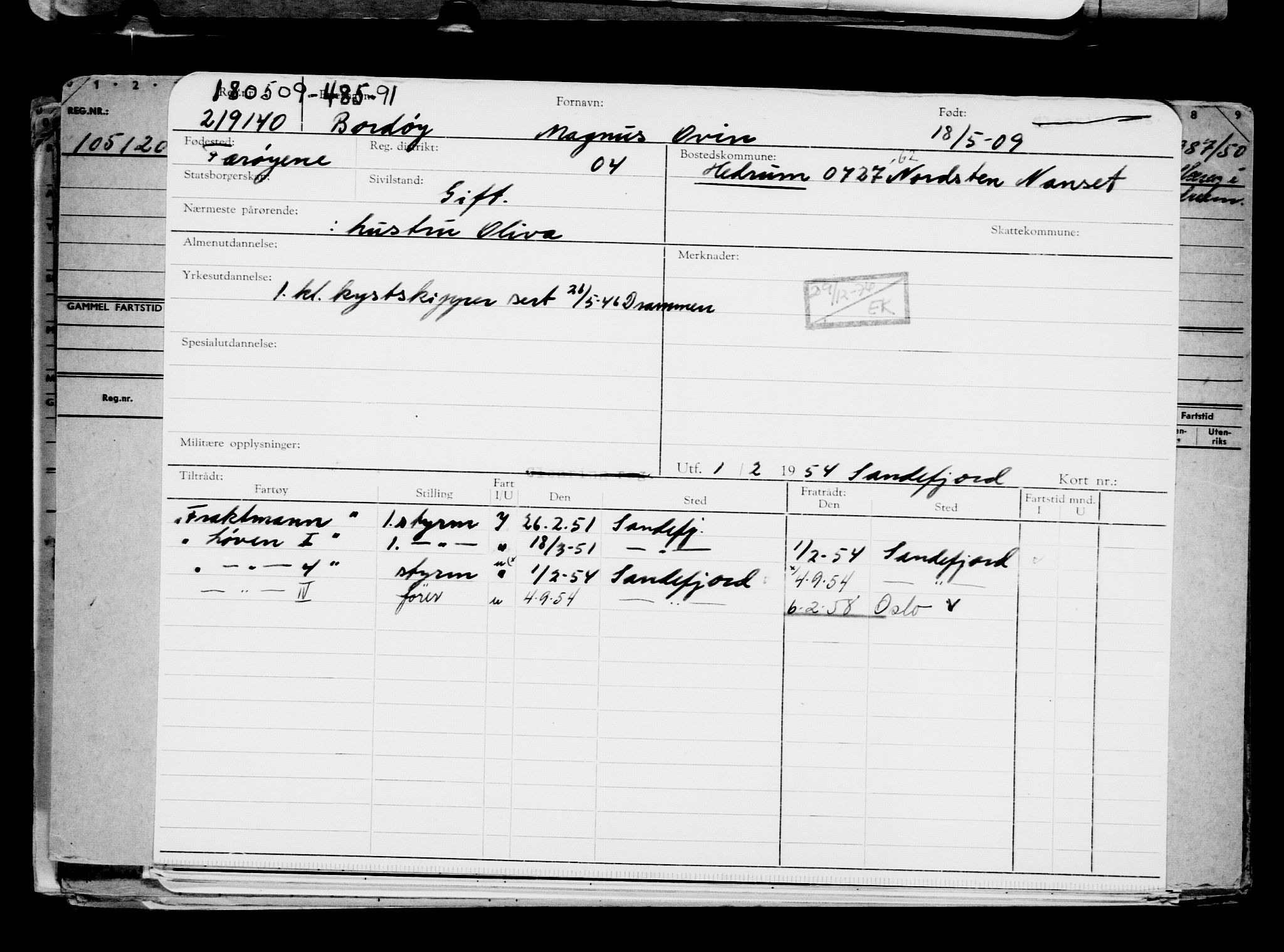 Direktoratet for sjømenn, AV/RA-S-3545/G/Gb/L0083: Hovedkort, 1909, p. 222