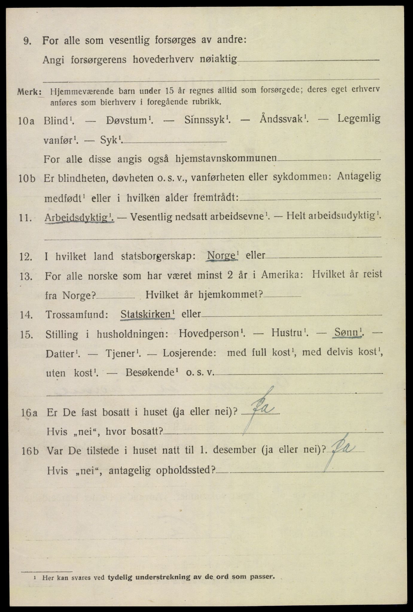 SAK, 1920 census for Iveland, 1920, p. 1940