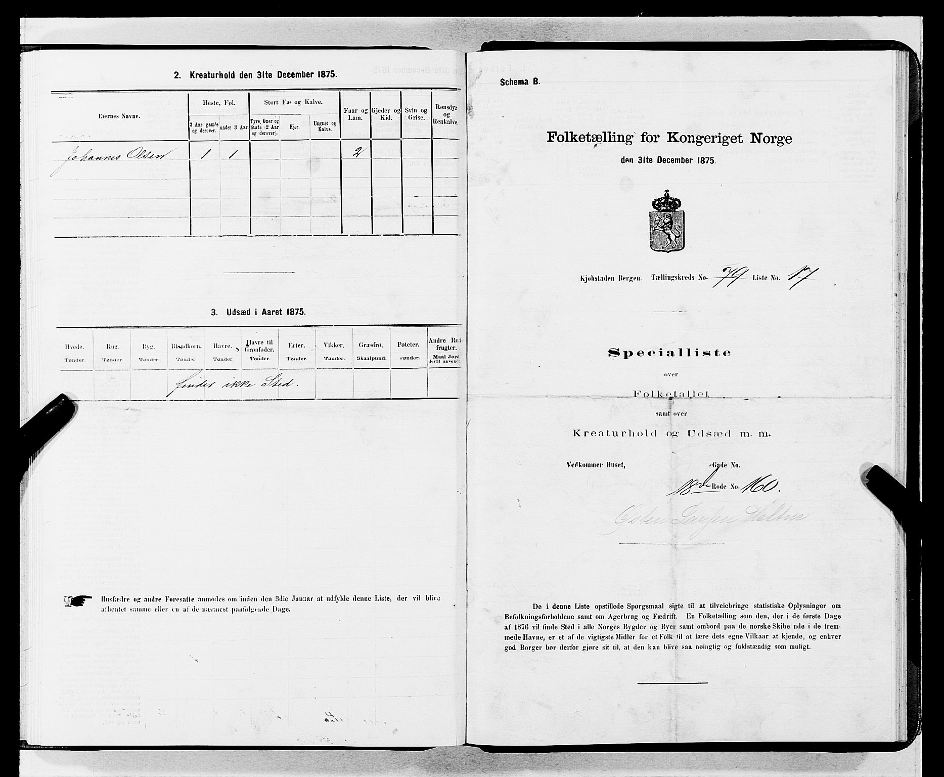 SAB, 1875 census for 1301 Bergen, 1875, p. 4264