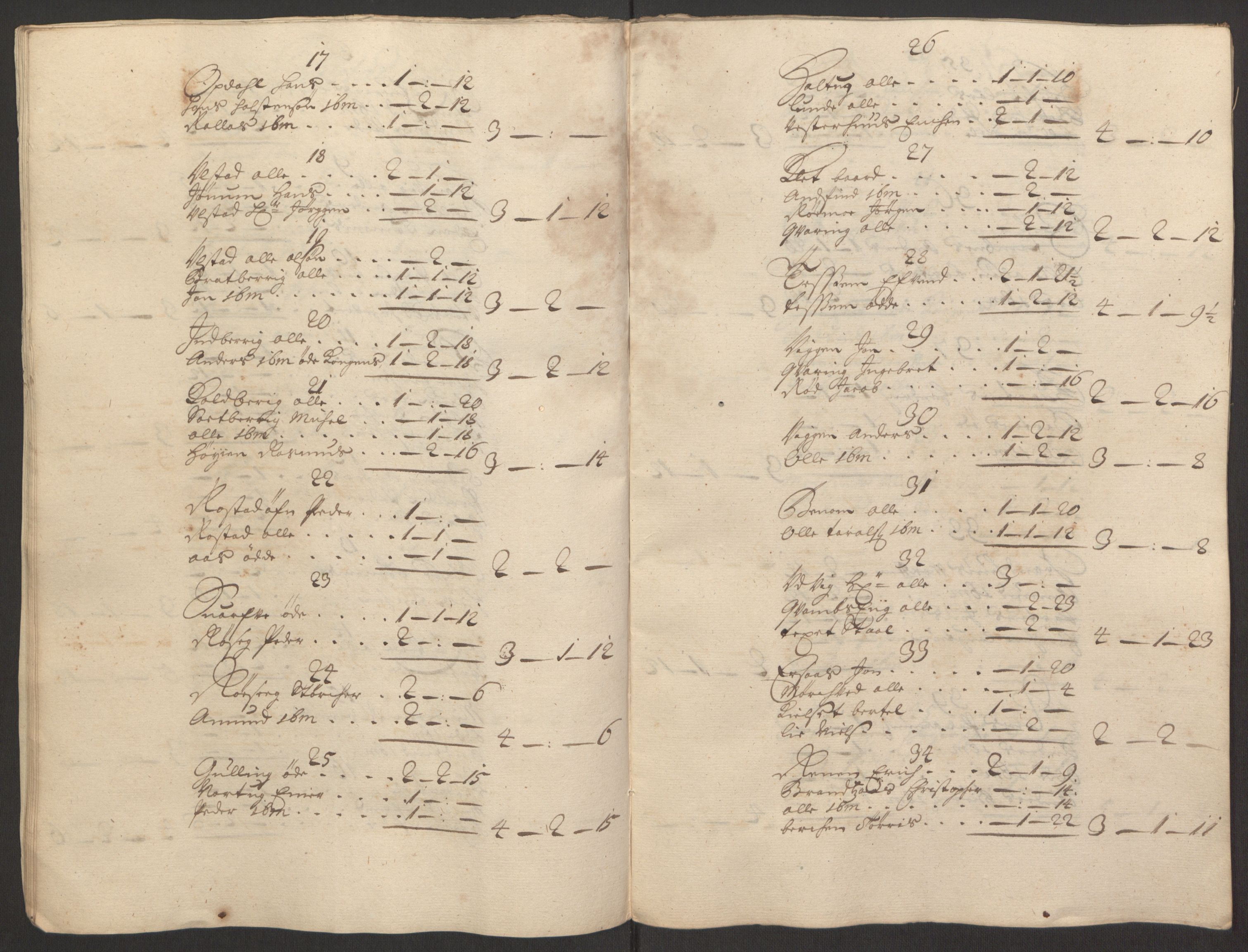 Rentekammeret inntil 1814, Reviderte regnskaper, Fogderegnskap, AV/RA-EA-4092/R63/L4308: Fogderegnskap Inderøy, 1692-1694, p. 102