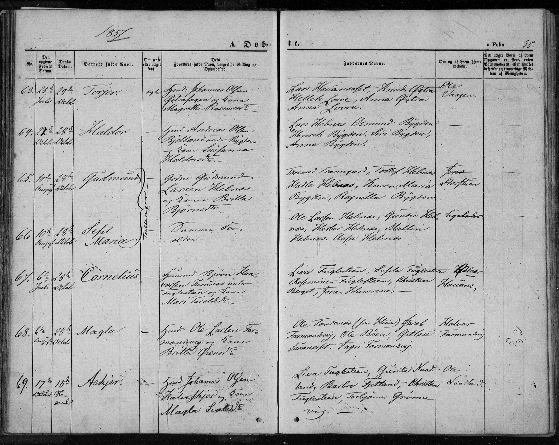 Jelsa sokneprestkontor, AV/SAST-A-101842/01/IV: Parish register (official) no. A 7, 1854-1866, p. 35