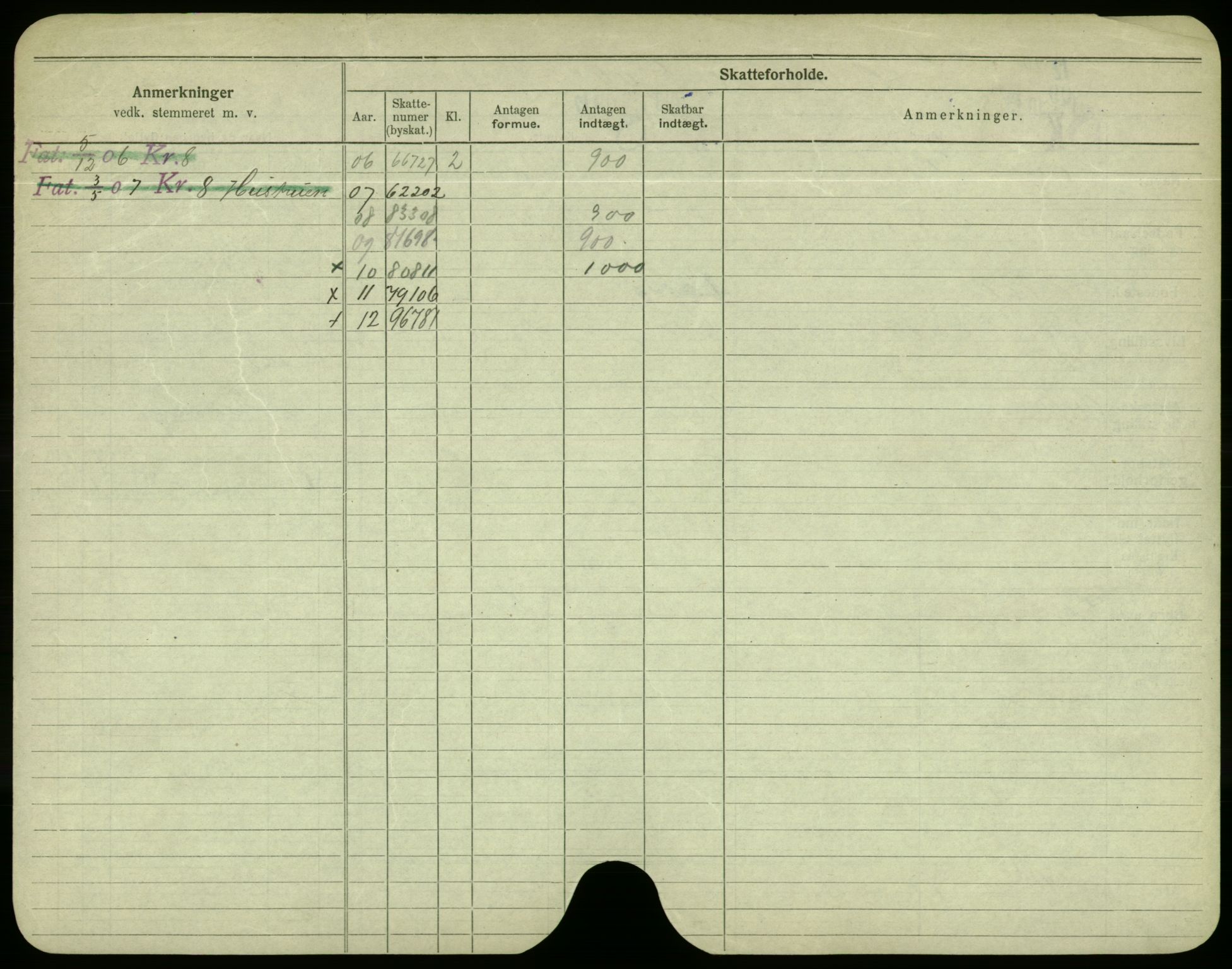 Oslo folkeregister, Registerkort, AV/SAO-A-11715/F/Fa/Fac/L0004: Menn, 1906-1914, p. 206b