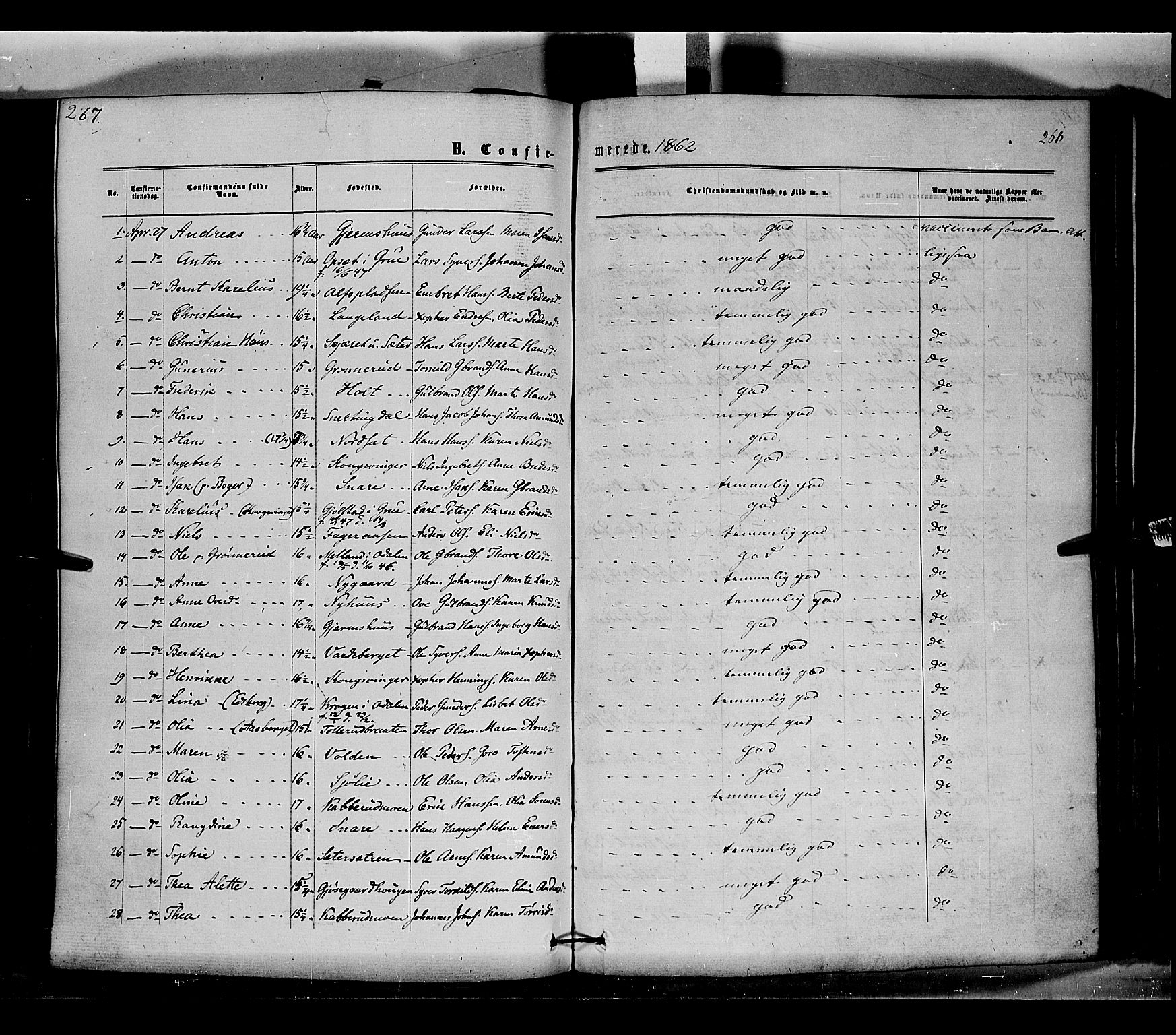 Vinger prestekontor, AV/SAH-PREST-024/H/Ha/Haa/L0011: Parish register (official) no. 11, 1862-1870, p. 268