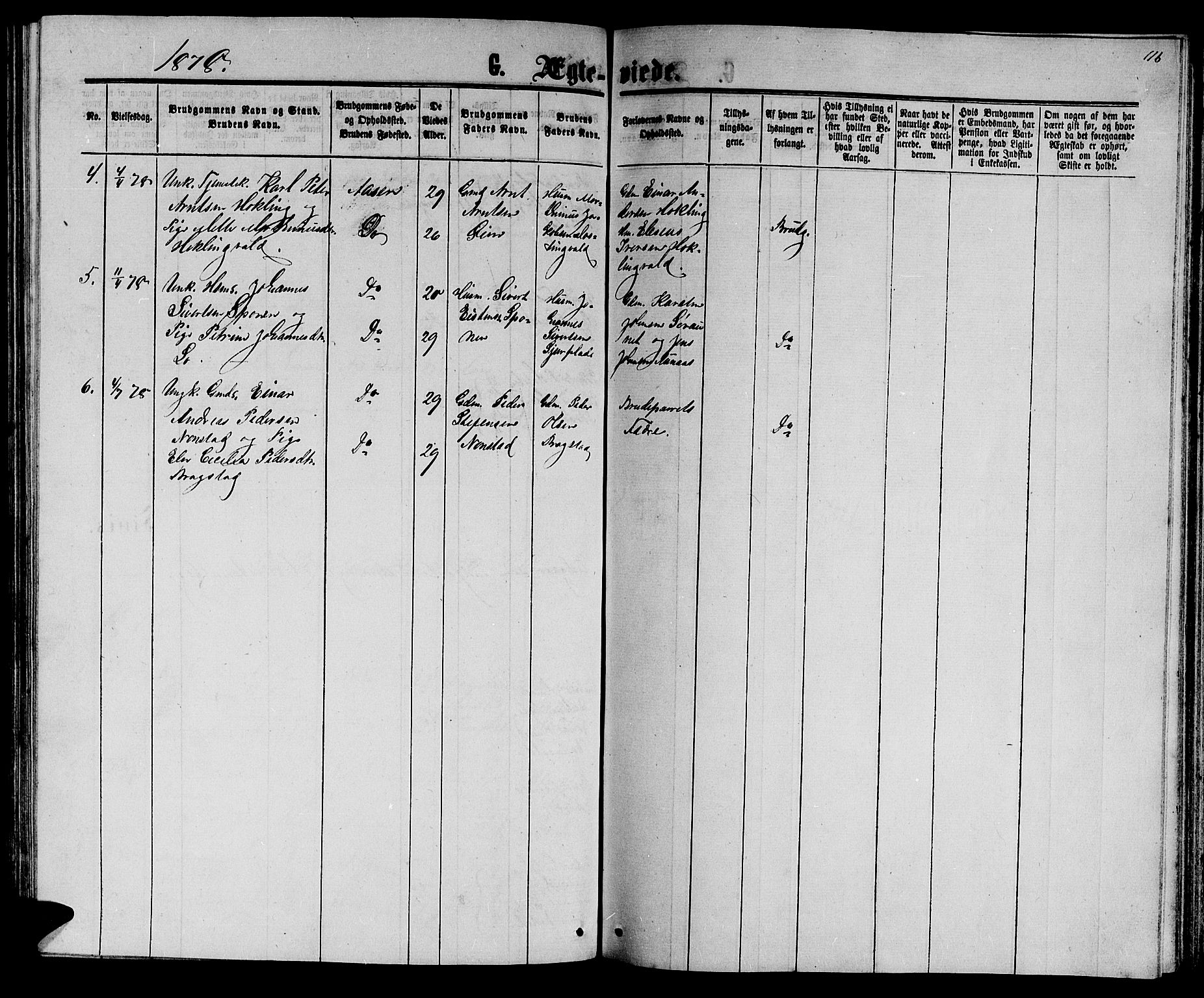 Ministerialprotokoller, klokkerbøker og fødselsregistre - Nord-Trøndelag, SAT/A-1458/714/L0133: Parish register (copy) no. 714C02, 1865-1877, p. 116