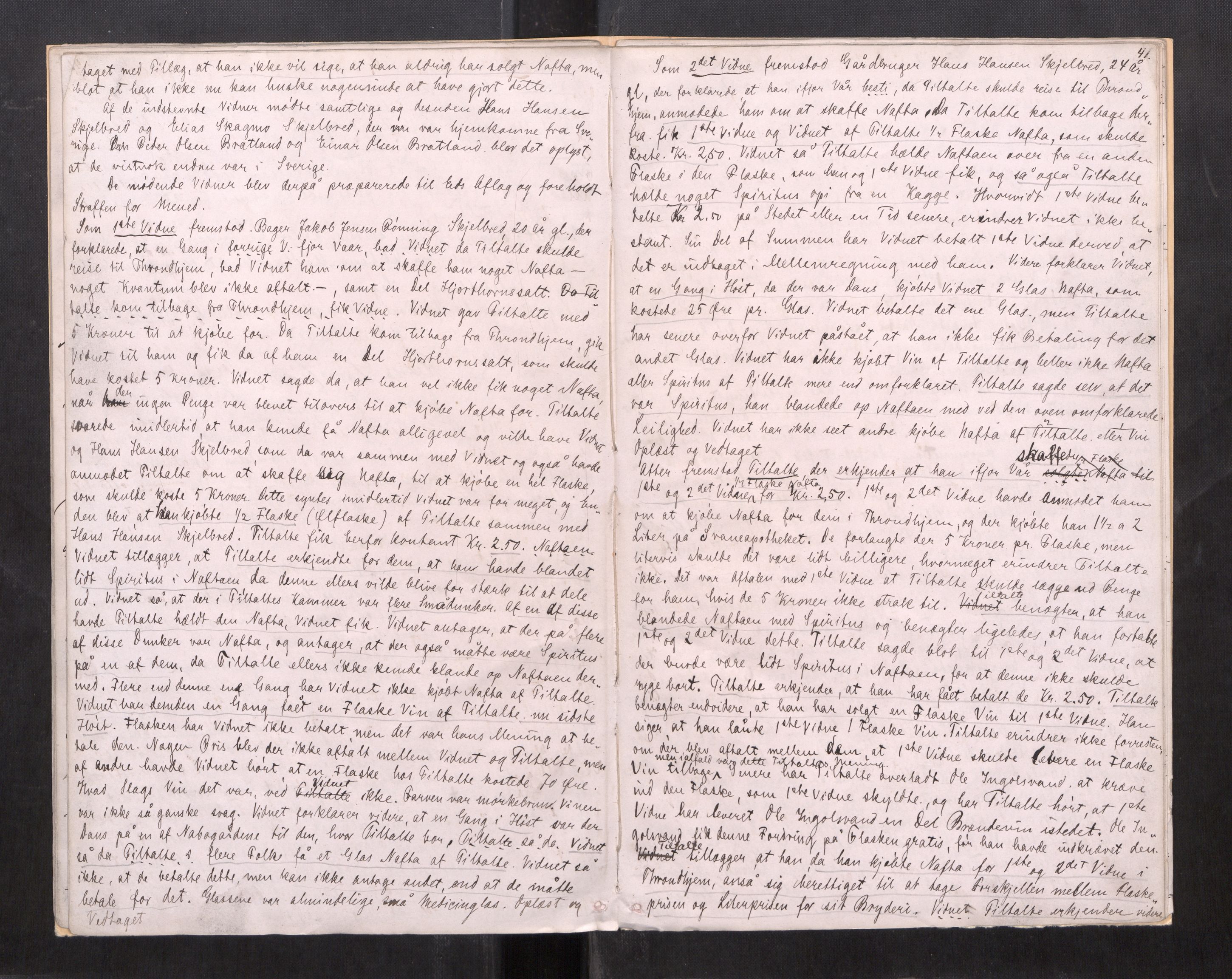 Namdal sorenskriveri, AV/SAT-A-4133/1/1/1B/L0017: Ekstrarettsprotokoll nr. 15, 1886-1889, p. 40b-41a